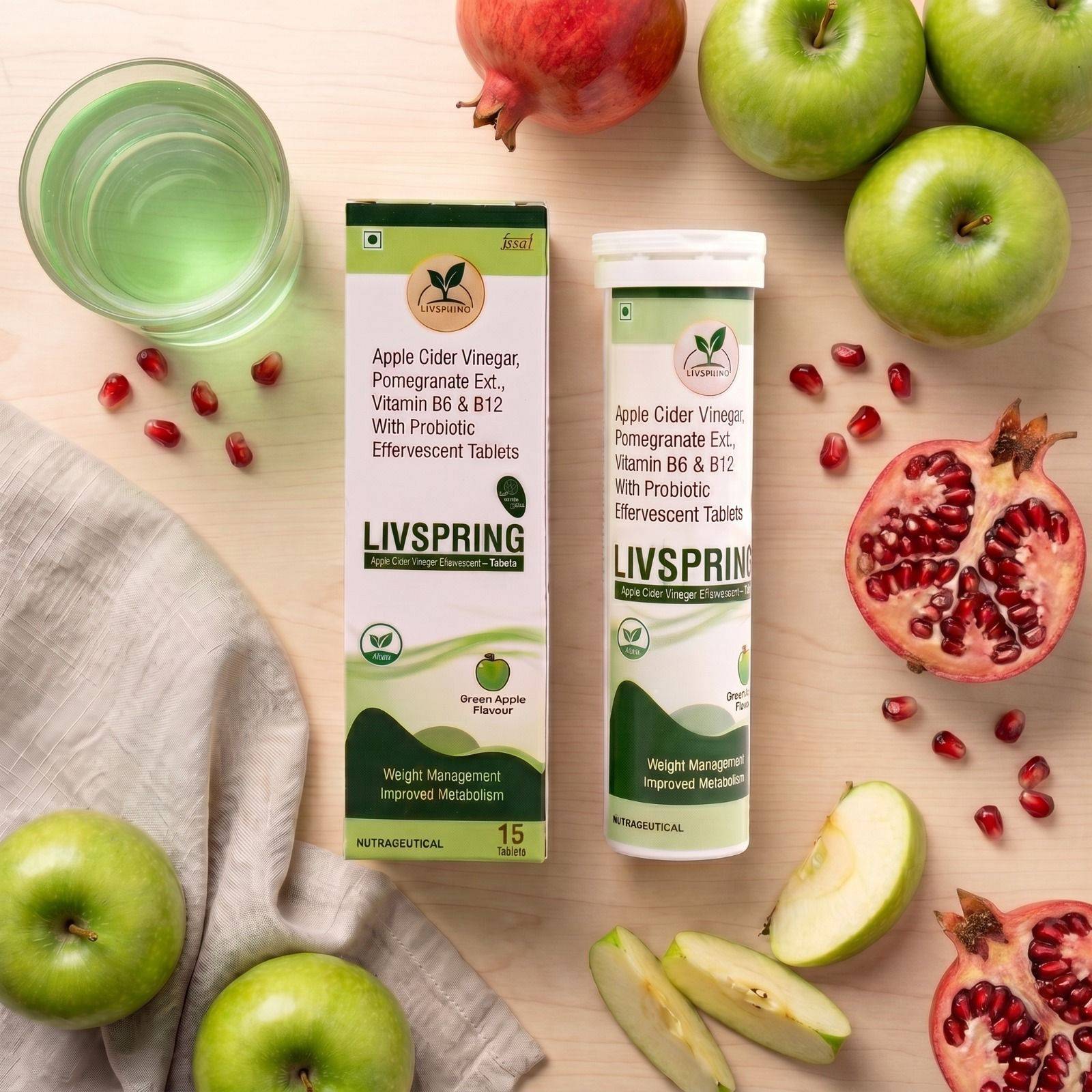 Livspring Apple Cider Vinegar Effervescent Tablets in Shalimarbagh for Metabolism Support - Image 4