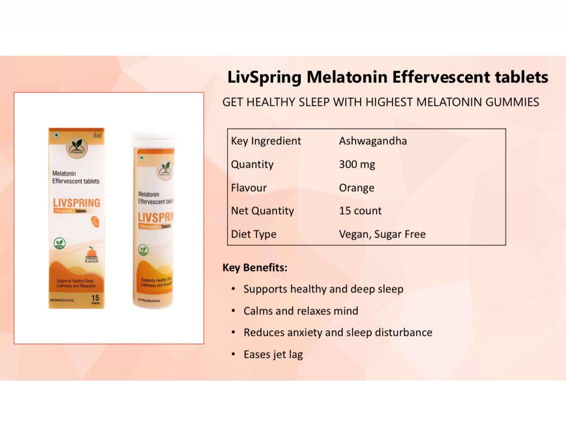 LivSpring Melatonin Effervescent Tablets in East Shalimarbagh - Promotes Healthy Sleep -  - Buy Online at VIHAAN HOMOEOPATHIC CLINIC
