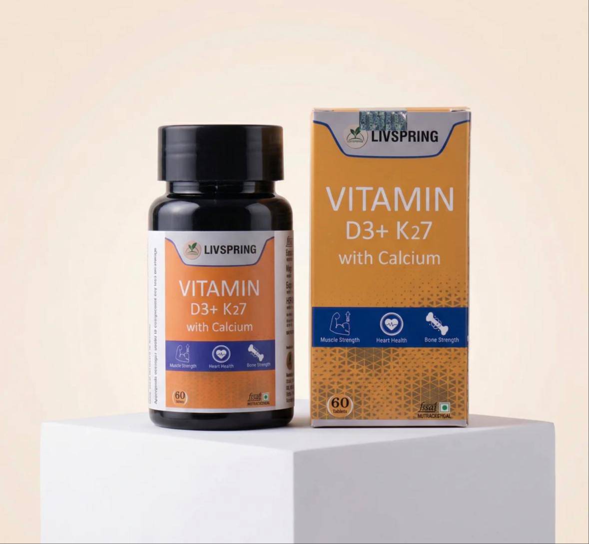 LIVSPRING Vitamin D3+K27 with Calcium in BK 1 - Improved Muscle, Heart, and Bone Health - Image 3