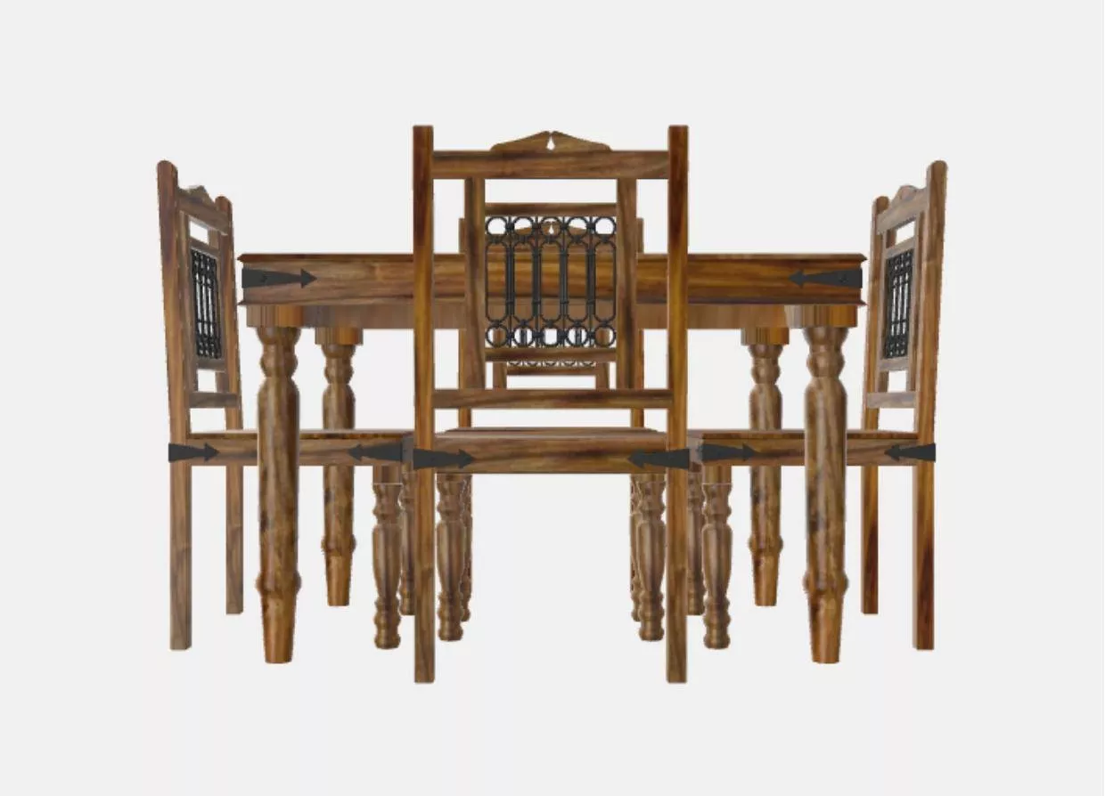 Teak Wooden Dining Table Set in Rajapuram - Elegant and Sturdy -  - Buy Online at SUNNAM VASU