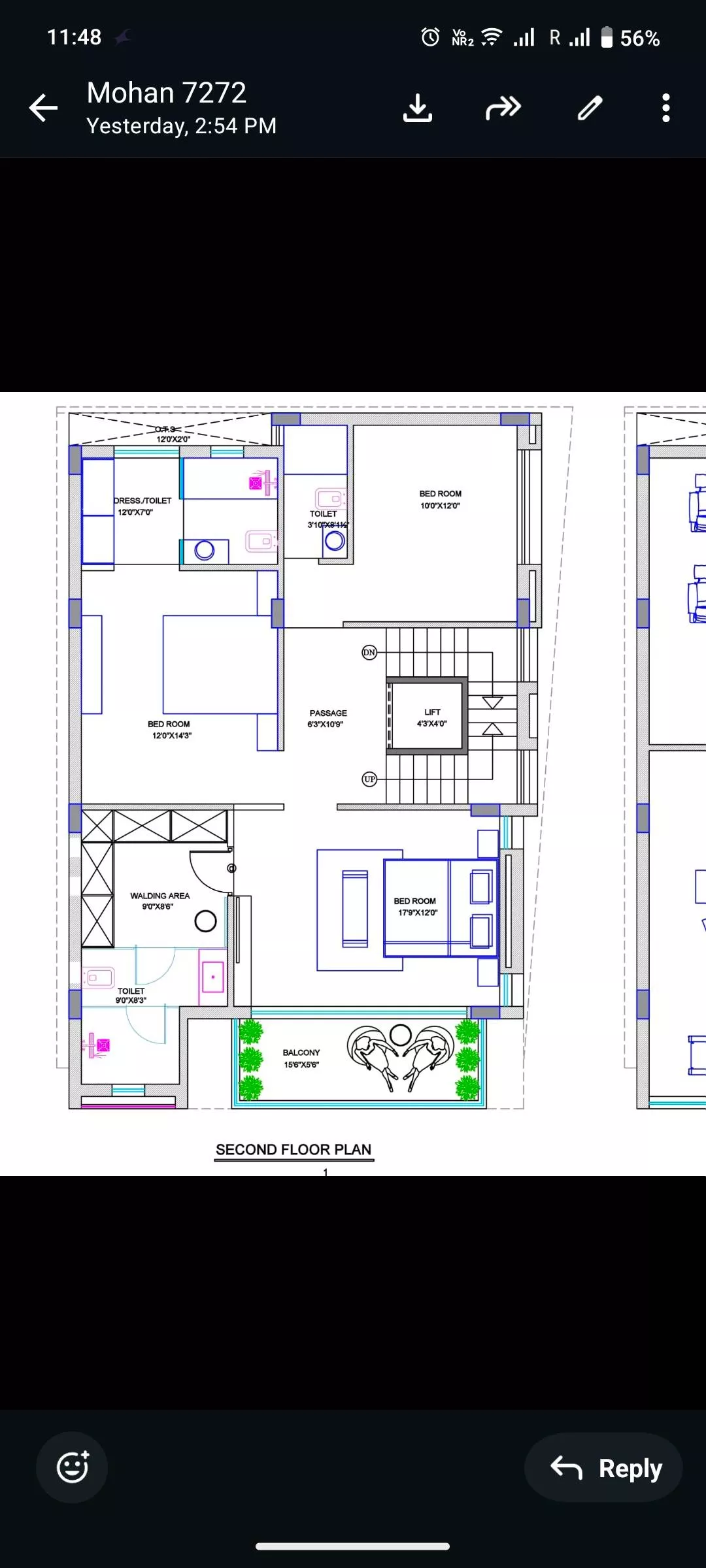 Residential Floor Plan + Modern Design in Amroli, Gujarat - Spacious 2 BHK Layout -  - Buy Online at GAP ENGINEERING