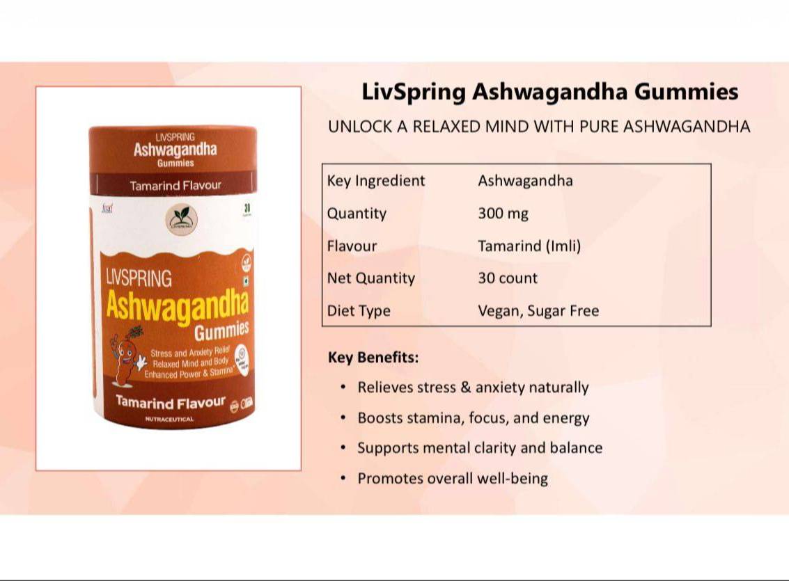 LivSpring Ashwagandha Gummies -  - Buy Online at VIHAAN HOMOEOPATHIC CLINIC