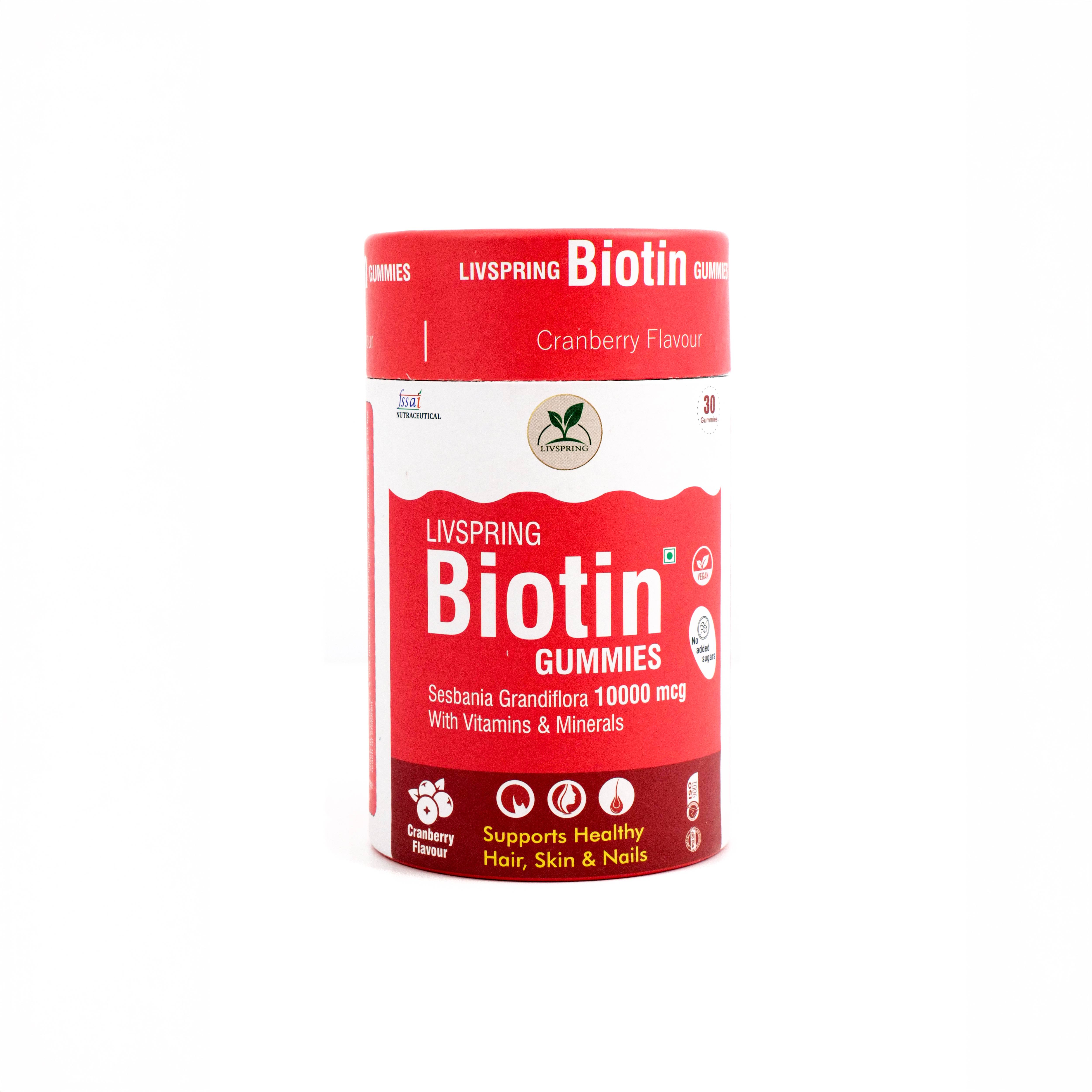 LivSpring Biotin Gummies in BK 1 - Vegan Hair and Skin Support - Image 1