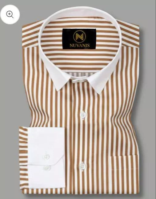 Nuvanis Men's Striped Dress Shirt in Naurian - Elegant Style -  - Buy Online at JASRAJ ENTERPRISES