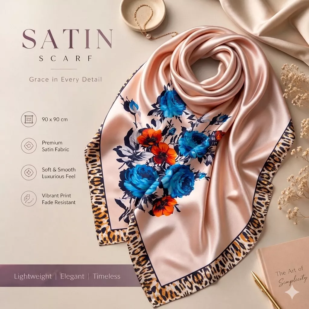 Fashion Accessories: Satin Scarf in Janpath - Elevate Your Outfit Effortlessly -  - Buy Online at THE NOVELTY STORE