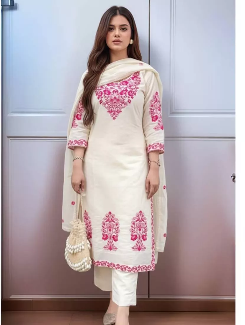 Chikankari Suit in Turquoise at Fateh General Store -  - Buy Online at MANINDERJIT KAUR