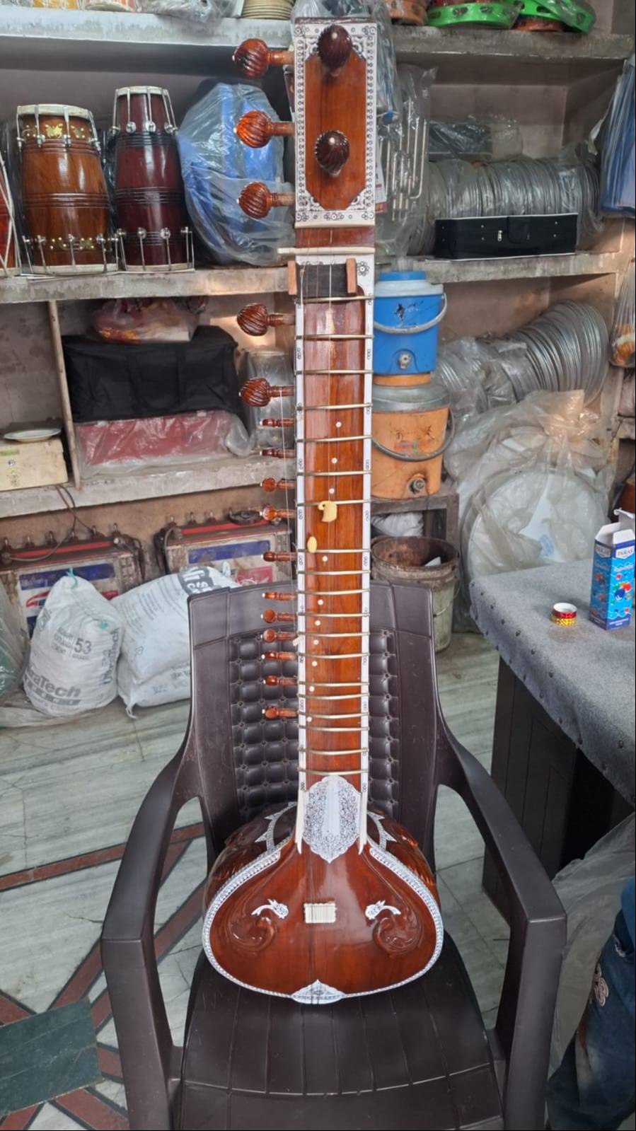Exquisite SITAR Experience Soulful Melodies crafted with traditional materials, featuring intricate designs and a rich tone,  - Image 1