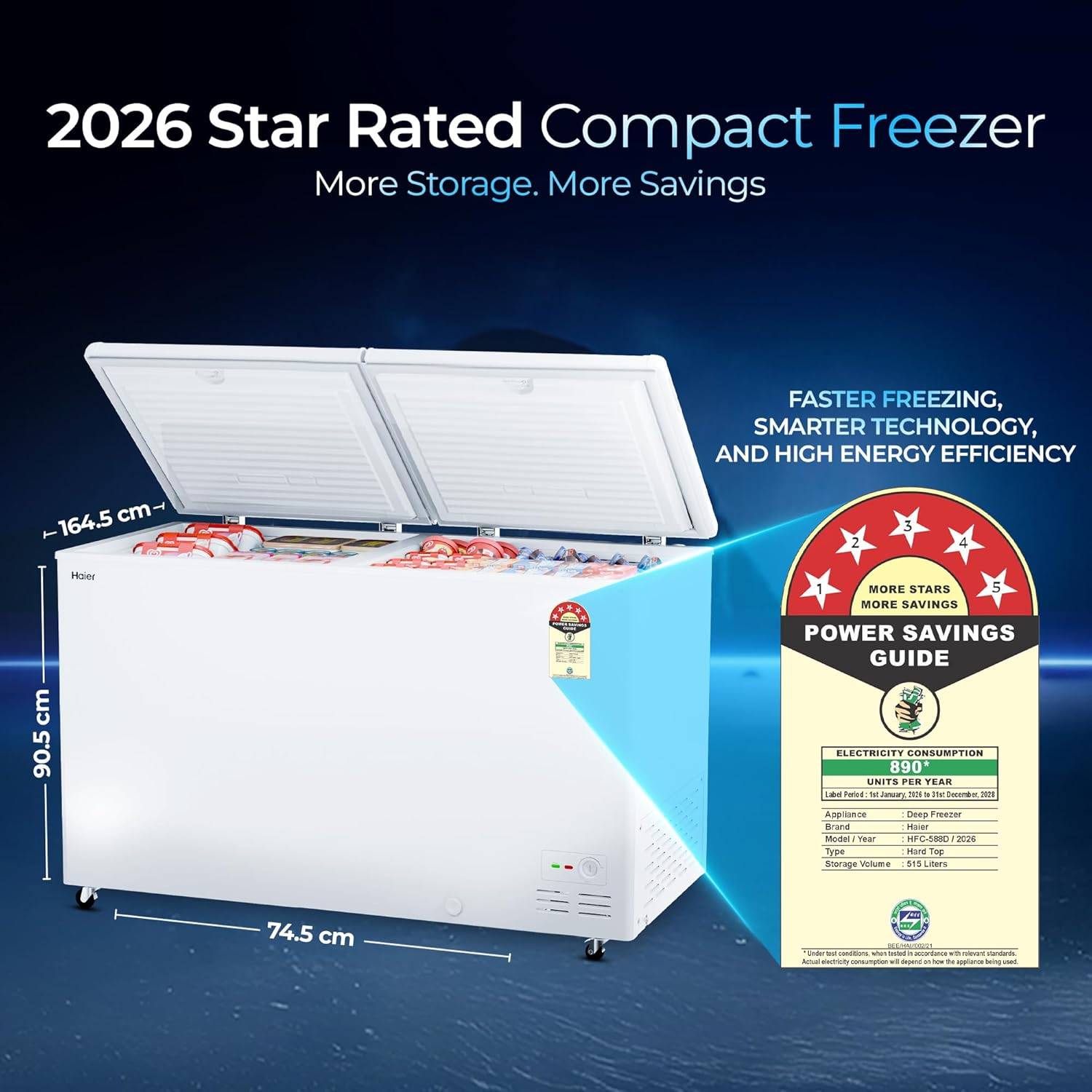 Haier Deep Freezer in V H Commercial Centre Kankiya - 5 Star Energy Rating - Image 2
