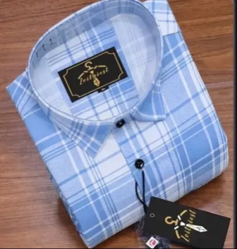 Zeintvest Men's Blue Checkered Shirt in RCF - Stylish and Comfortable -  - Buy Online at GUPTA GARMENTS