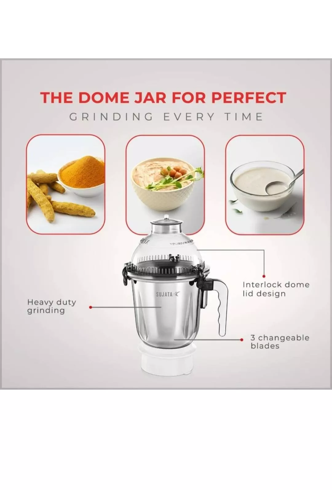 Sujata Dome Jar Mixer Grinder -  - Buy Online at SATYANAND SONKAR