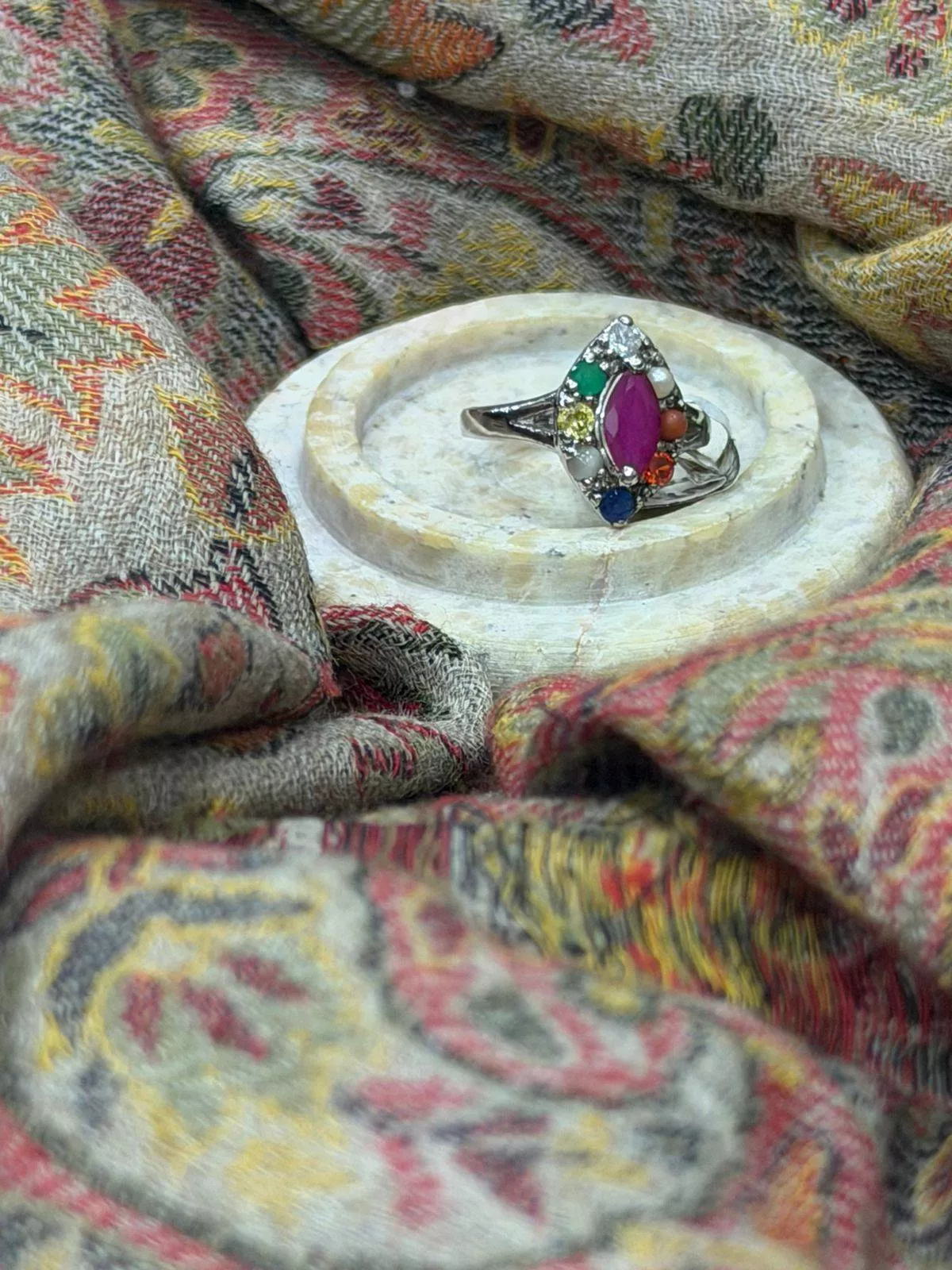Navratran Silver Ring in Bengaluru Elevates Your Style -  - Buy Online at CAVERY COTTAGE EMPORIUM