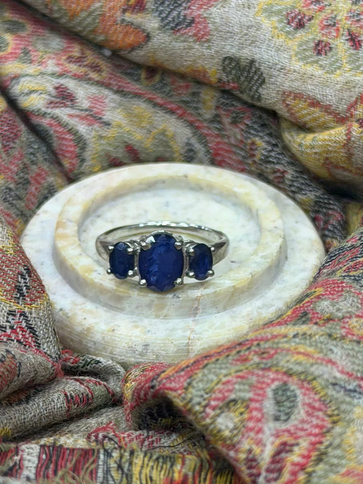 Jewelry/Sapphire Three Stone Magic Ring in Bengaluru Key Feature: Elegance -  - Buy Online at CAVERY COTTAGE EMPORIUM