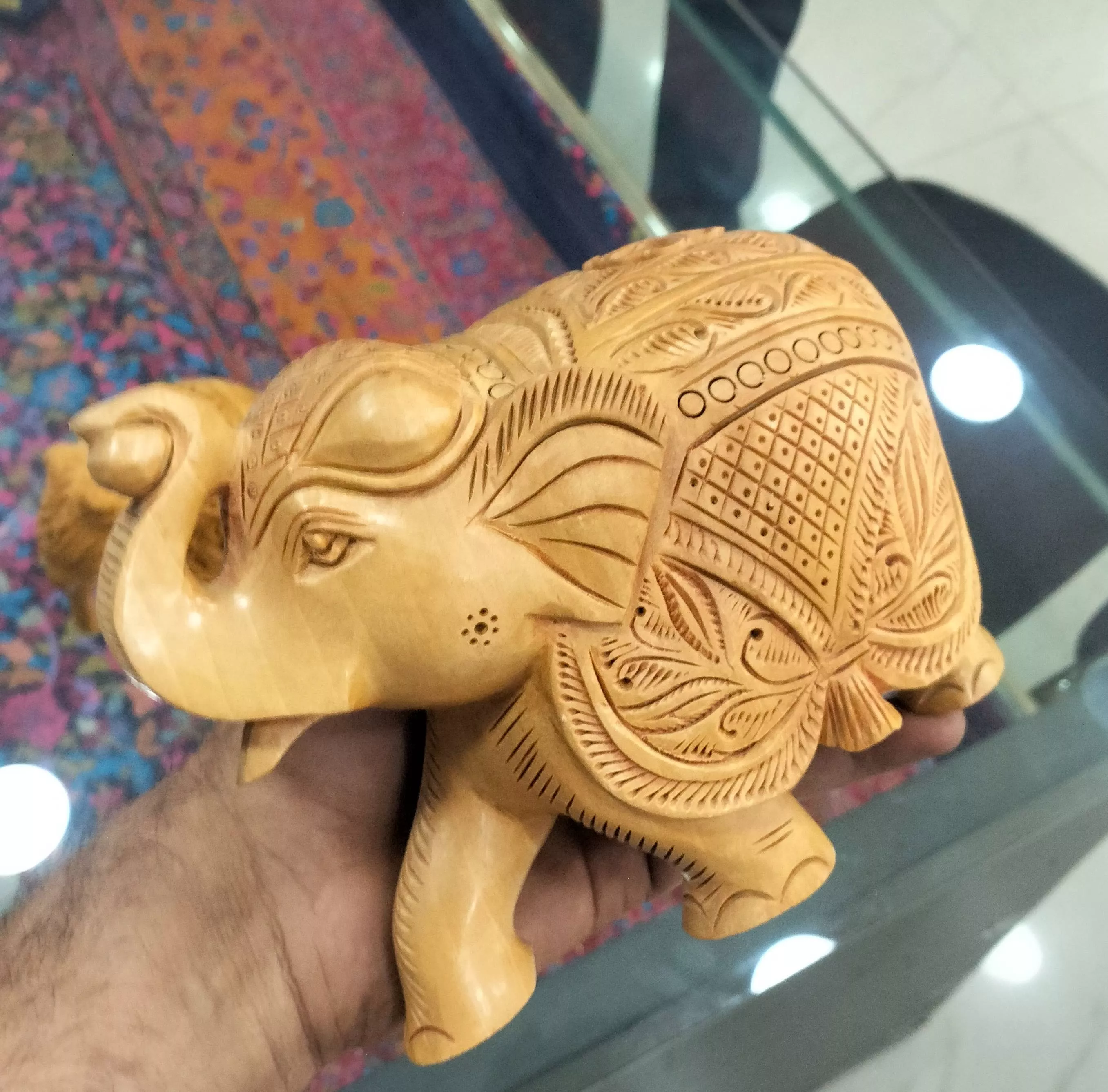 CAVERY COTTAGE EMPORIUM - Home Decor/Wooden Trunk Up Elephant in Bengaluru - Traditional Elegance in BANGALORE