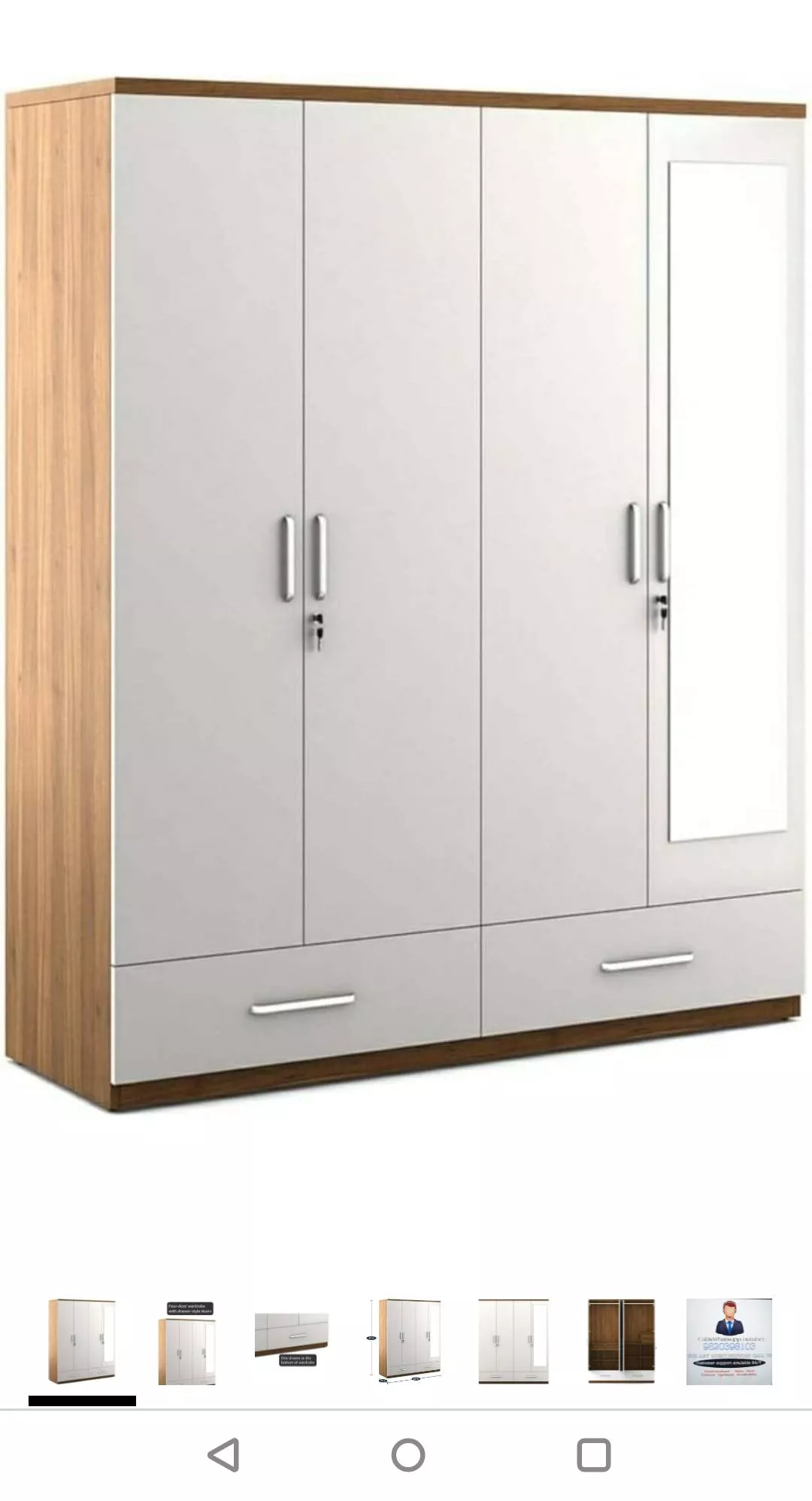 Wardrobe Furniture: Classic Four-Door Wardrobe in Mantripukhri with Mirror -  - Buy Online at SHIKHA SANITARY