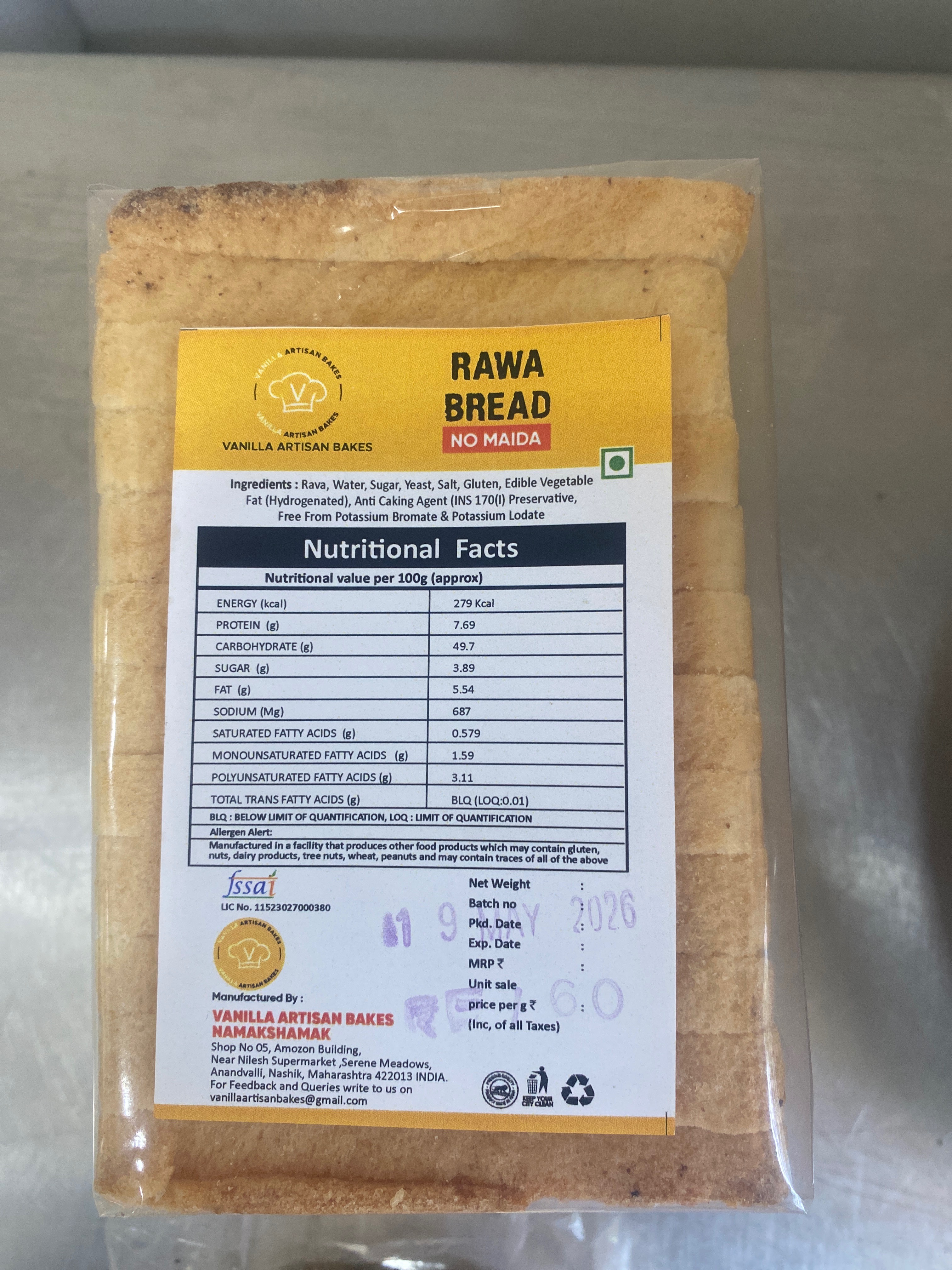 Rava Bread in Nashik - Freshly Baked Daily -  - Buy Online at VANILLA ARTISAN BAKES
