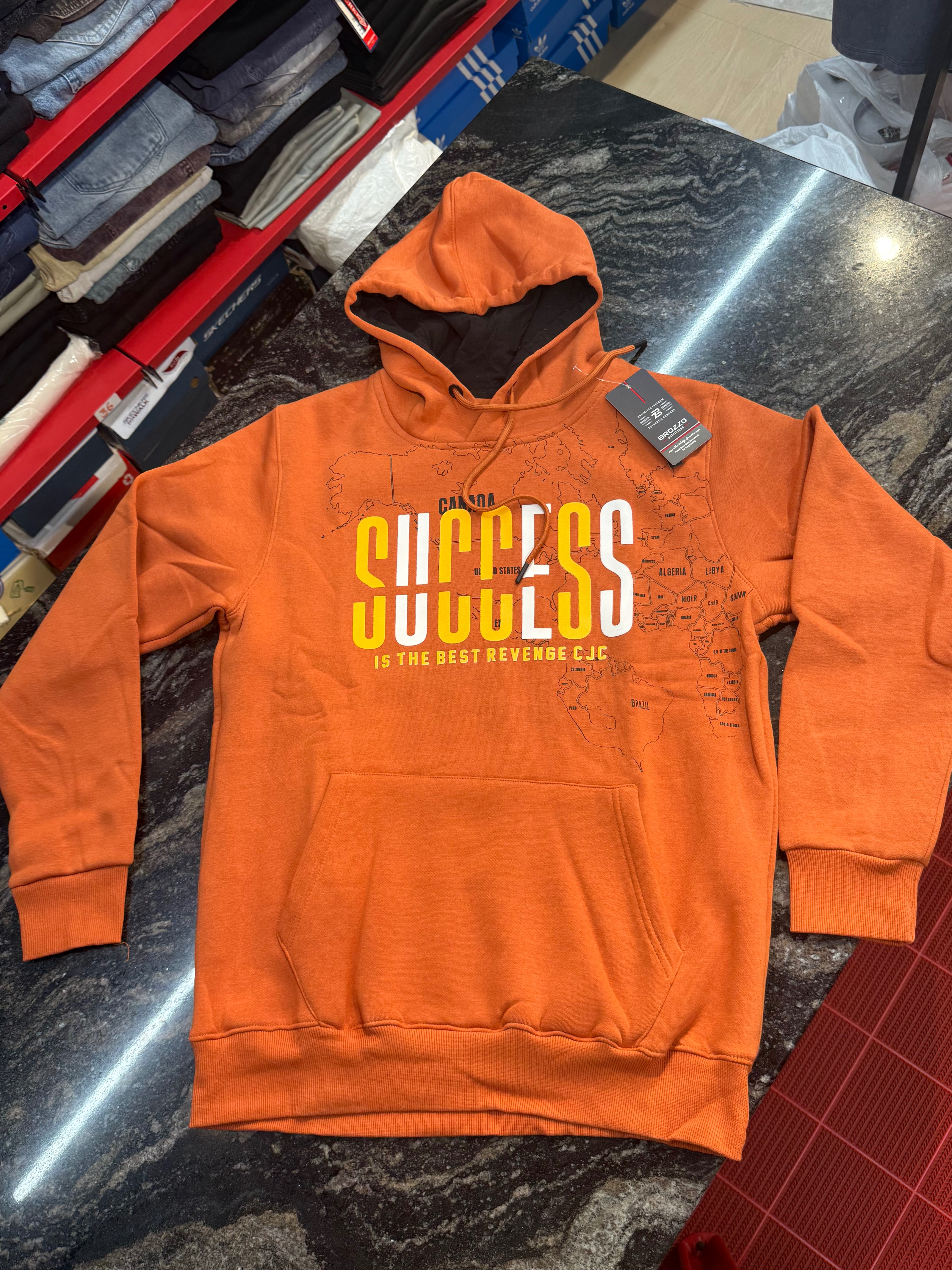 Stylish Orange Success Hoodie in Kottarakkara - Motivational Apparel -  - Buy Online at MOVING SHADOW