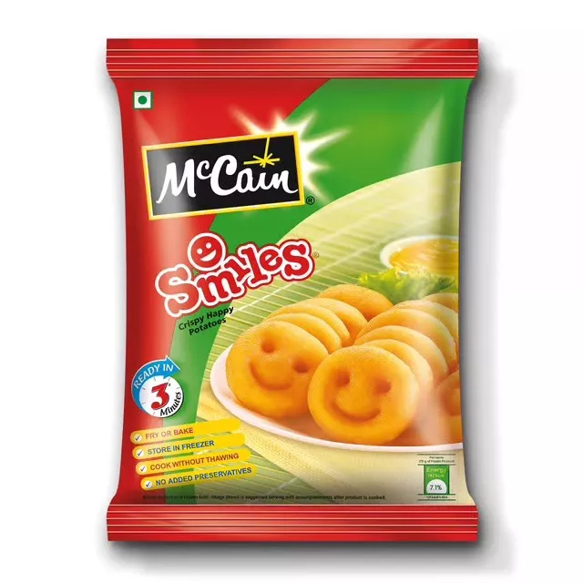 McCain Smiles Potato Snacks in Newvegetable Market - Ready in 3 Minutes -  - Buy Online at MAA LUXMI VEGETABLE AND FRUIT COMPANY