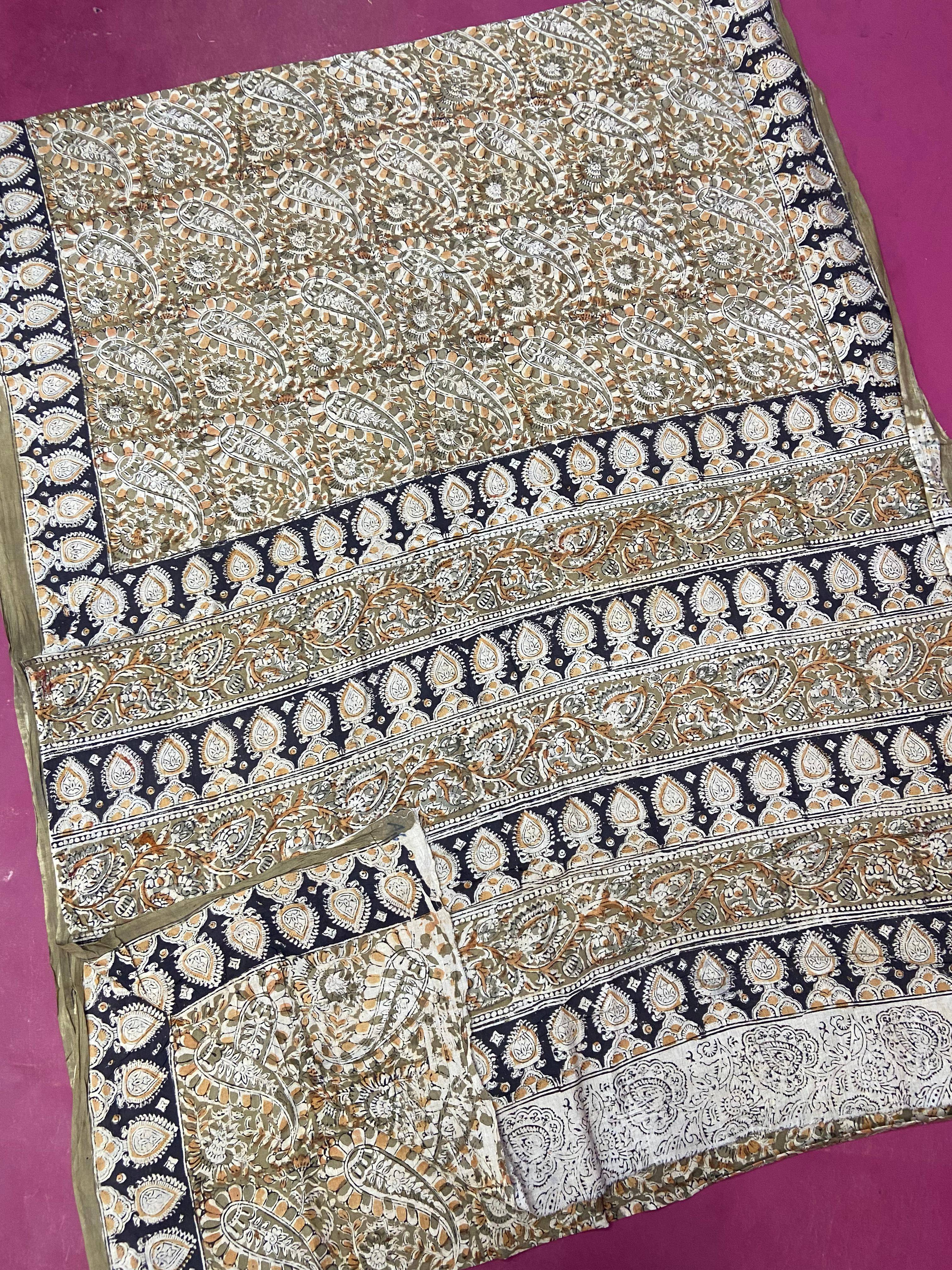 Kalamkari Mul Cotton Saree in Rewari: Hand-Painted Designs -  - Buy Online at ATTIRE BOUTIQUE