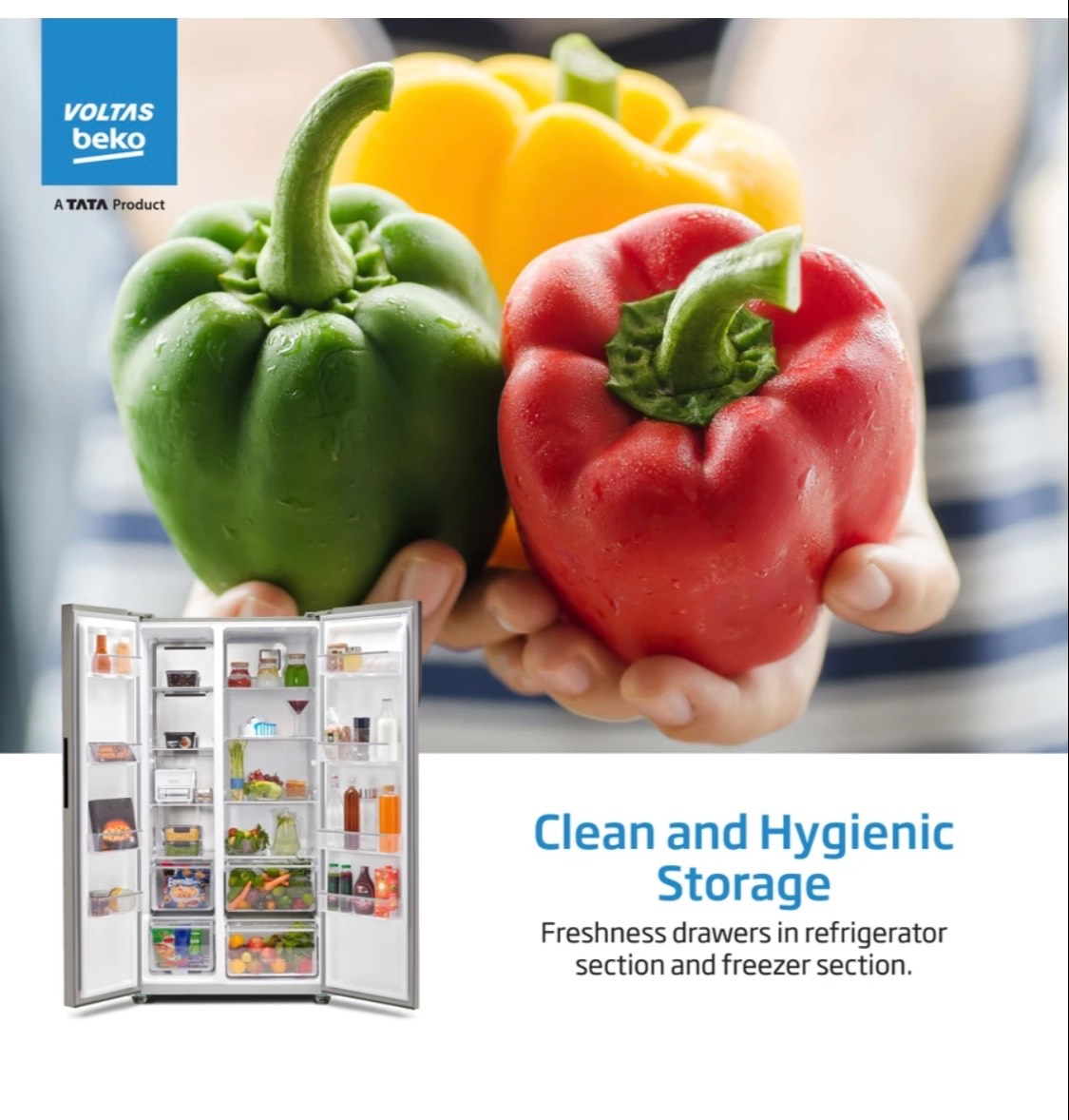 Voltas Beko Refrigerator in Udaipur: 563L Side by Side Frost Free - Image 3