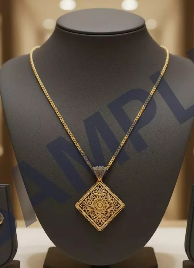 Jewelry/Elegant Gold Filigree Necklace in Manimajra Key Feature: Intricate Design -  - Buy Online at SHRI RAM JEWELLERS
