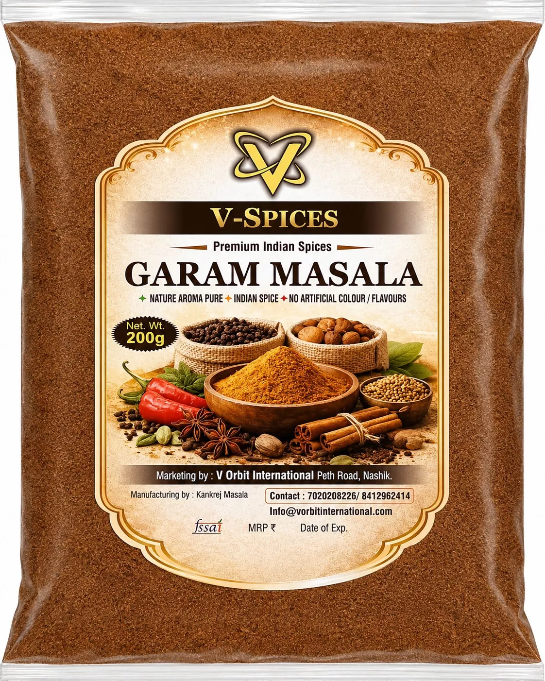 V Spices Garam Masala in - Authentic Indian Flavor 200g -  - Buy Online at V ORBIT INTERNATIONAL