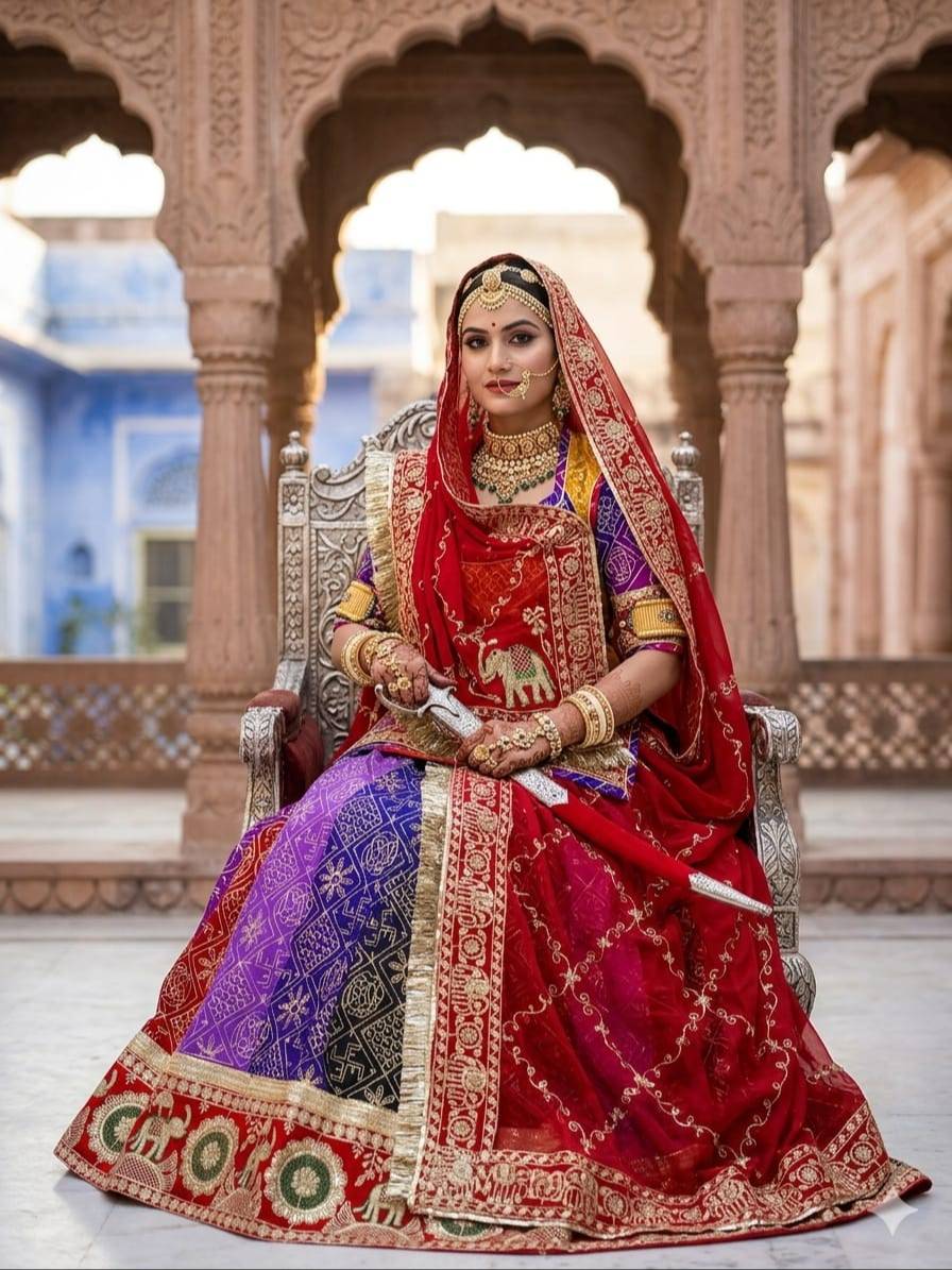 Rajputi Poshak in Dharma Collection Rajasthan: Symbol of Royal Elegance - Image 1
