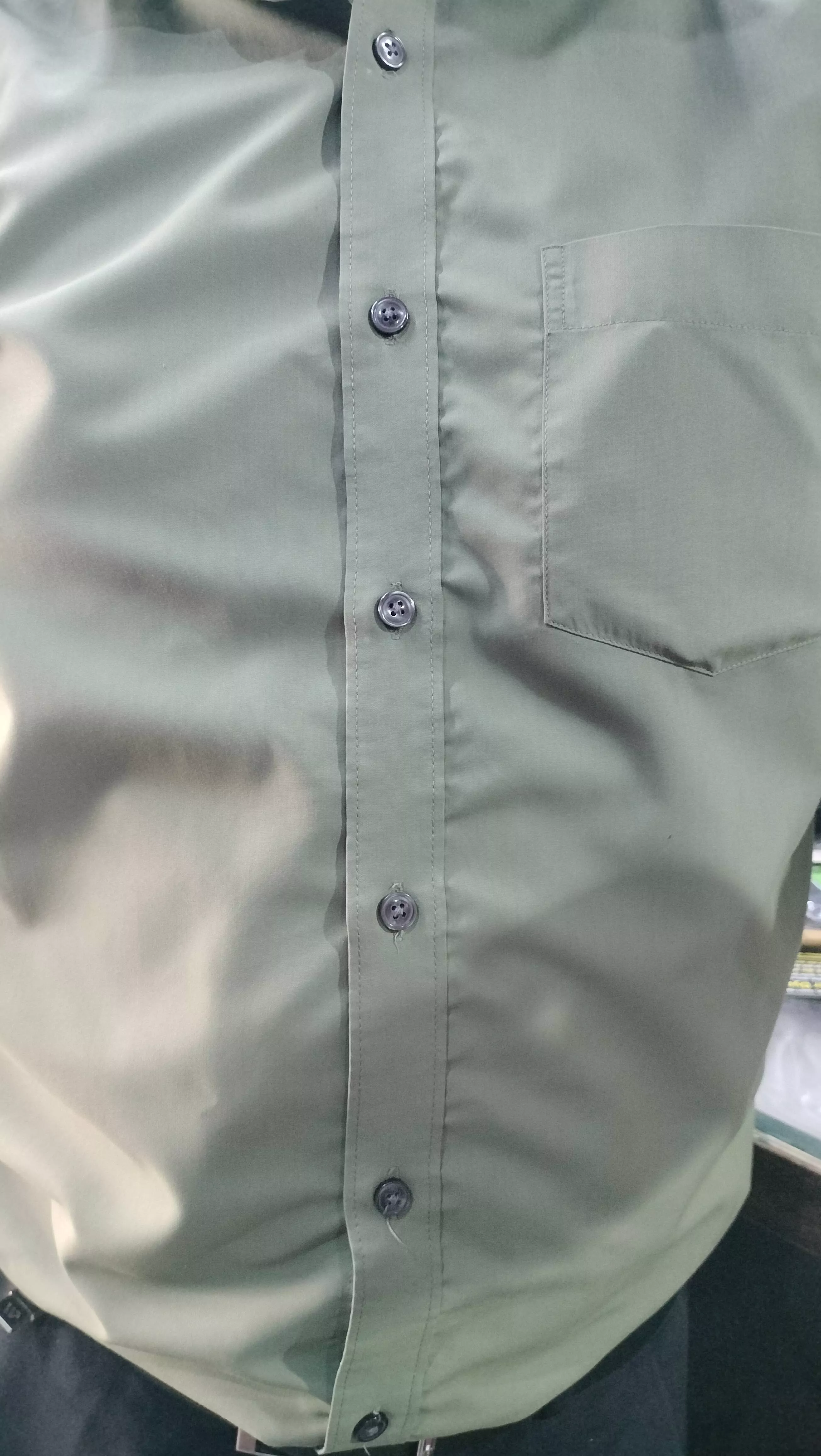 Men's Formal Shirt in Olive Green in Mahilpur with Button-Up Front -  - Buy Online at SHAMSHER DYER