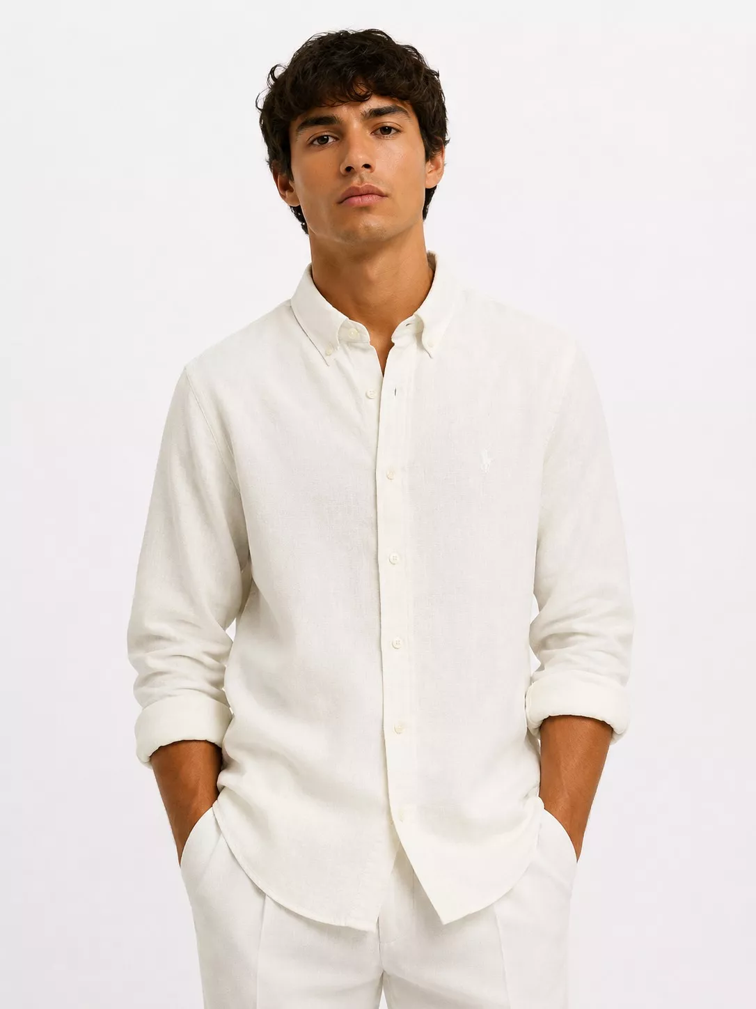 Men's linen shirt in light fabric, ideal for summer, showcased elegantly in a store setting in Faridabad