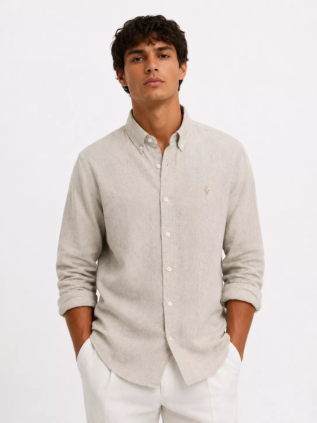 Men's linen shirt in light fabric, ideal for summer, showcased elegantly in a store setting in Faridabad - Image 1