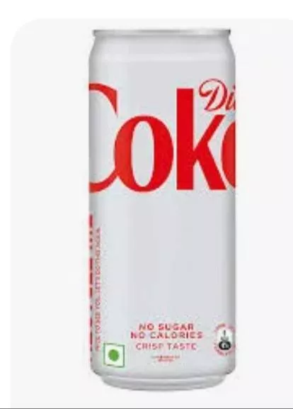 Diet Coke can displayed on a shelf, showcasing its sleek design and zero-calorie branding, available in Sultanpur Lodhi.