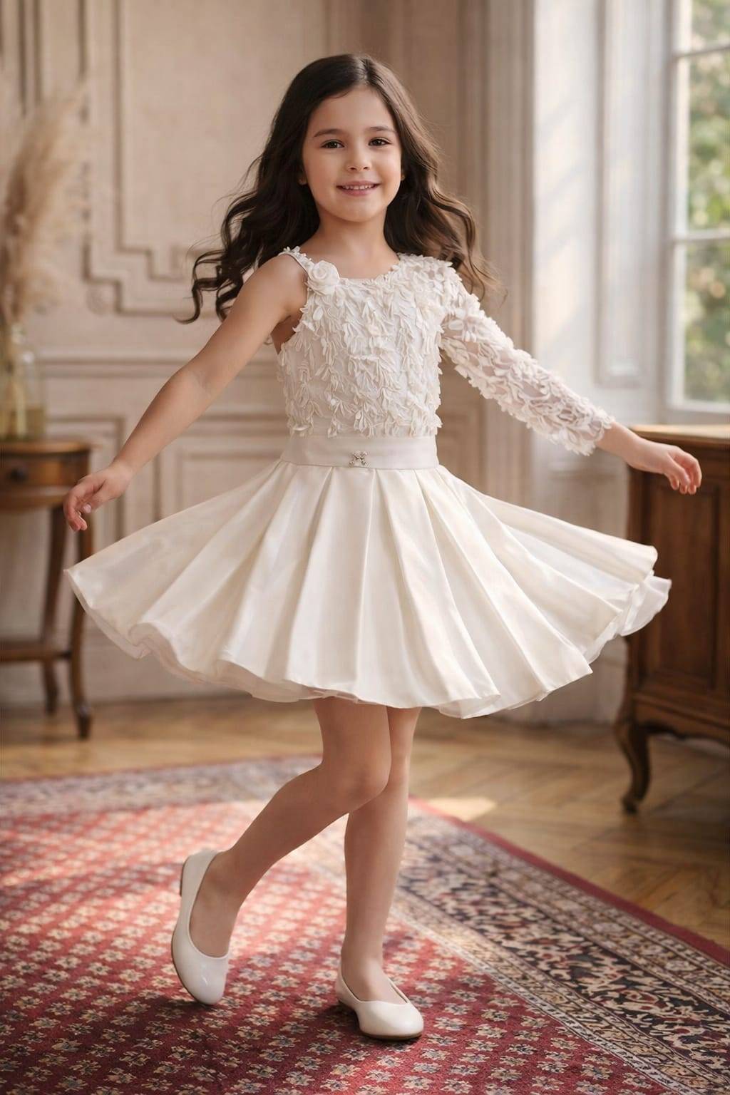 Elegant lace dress for girls in Kota, showcasing intricate detailing perfect for parties.