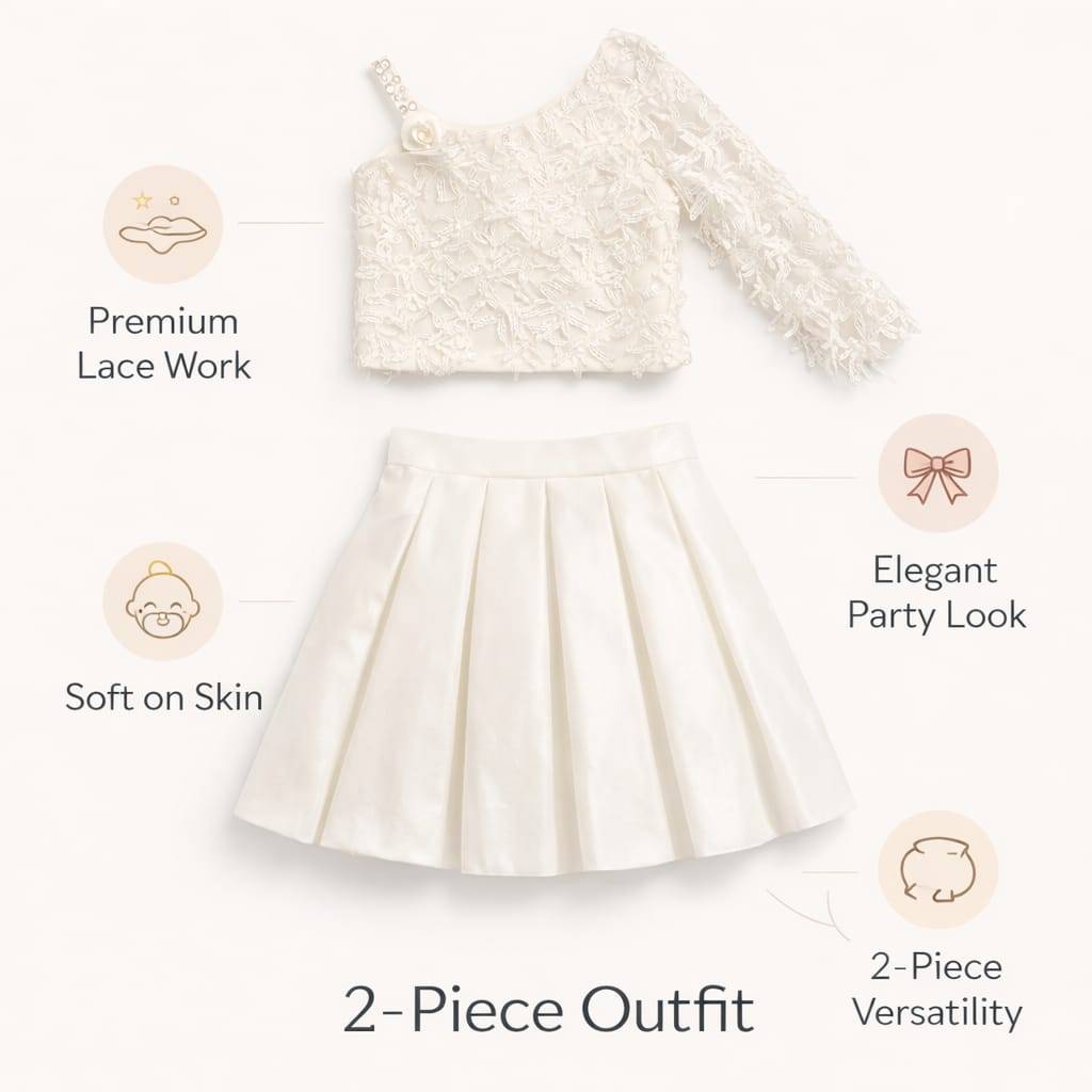 Elegant lace dress for girls in Kota, showcasing intricate detailing perfect for parties. - Image 2