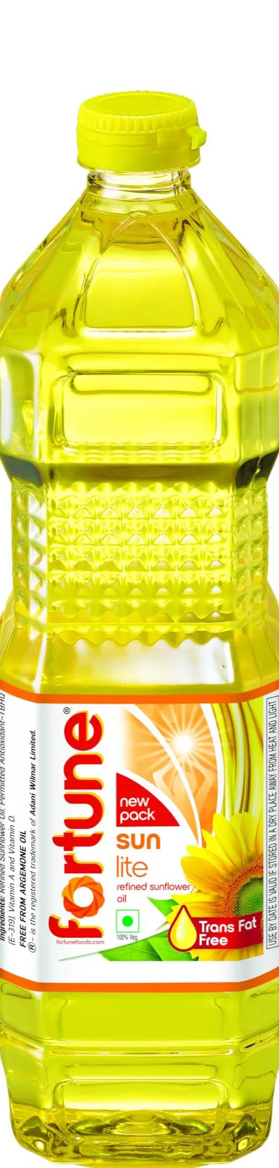 Fortune Sun Oil bottle showcasing a sleek design, highlighting its nourishing and moisturizing properties, set against a soft