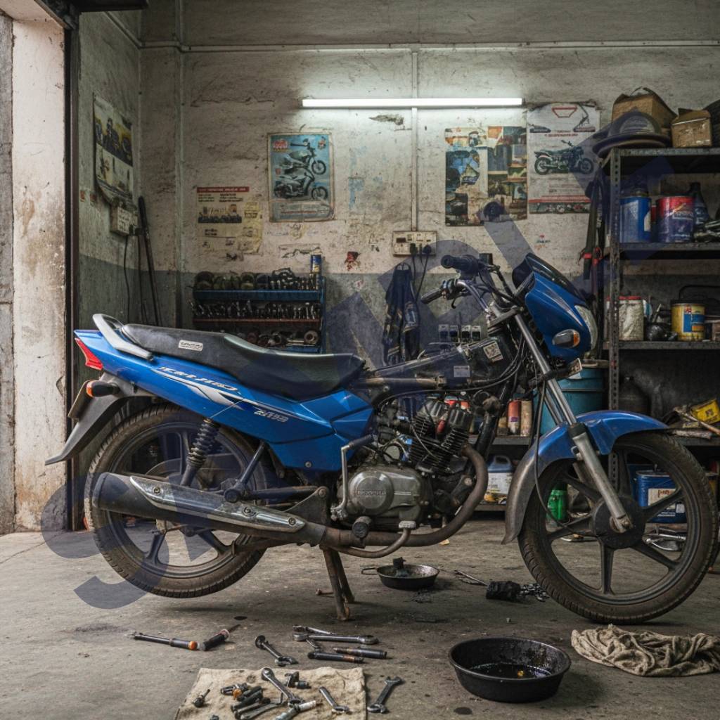 Motorcycle/Commuter Blue in Jamshedpur showcasing its sleek design and fuel-efficient features, perfect for daily commutes.