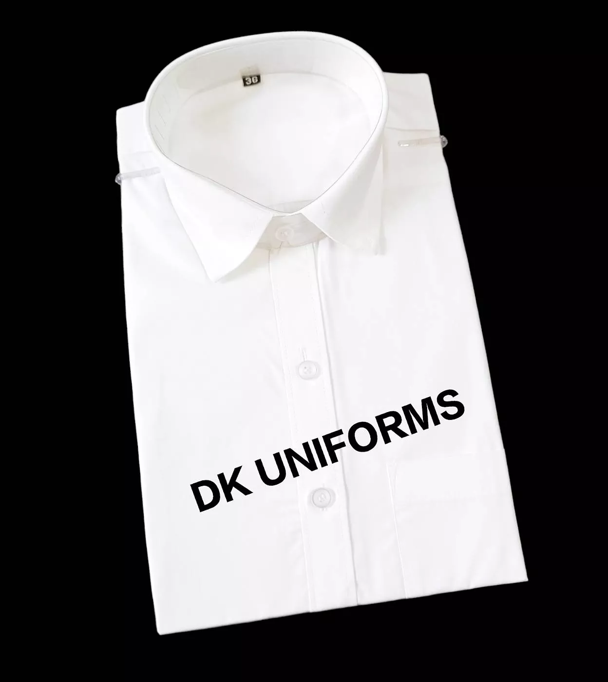 Classic white uniform shirt with a comfortable fit from D K UNIFORMS in Delhi, designed for professional wear