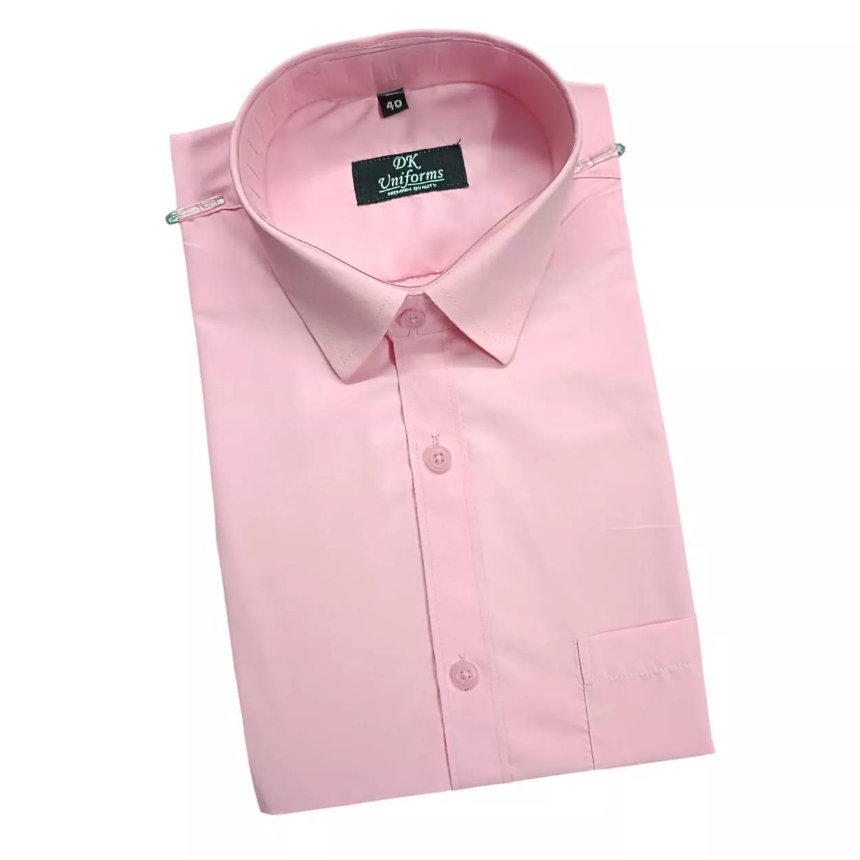 Stylish pink formal shirt for men with a tailored fit, designed for professional attire, available at D K UNIFORMS in Delhi.