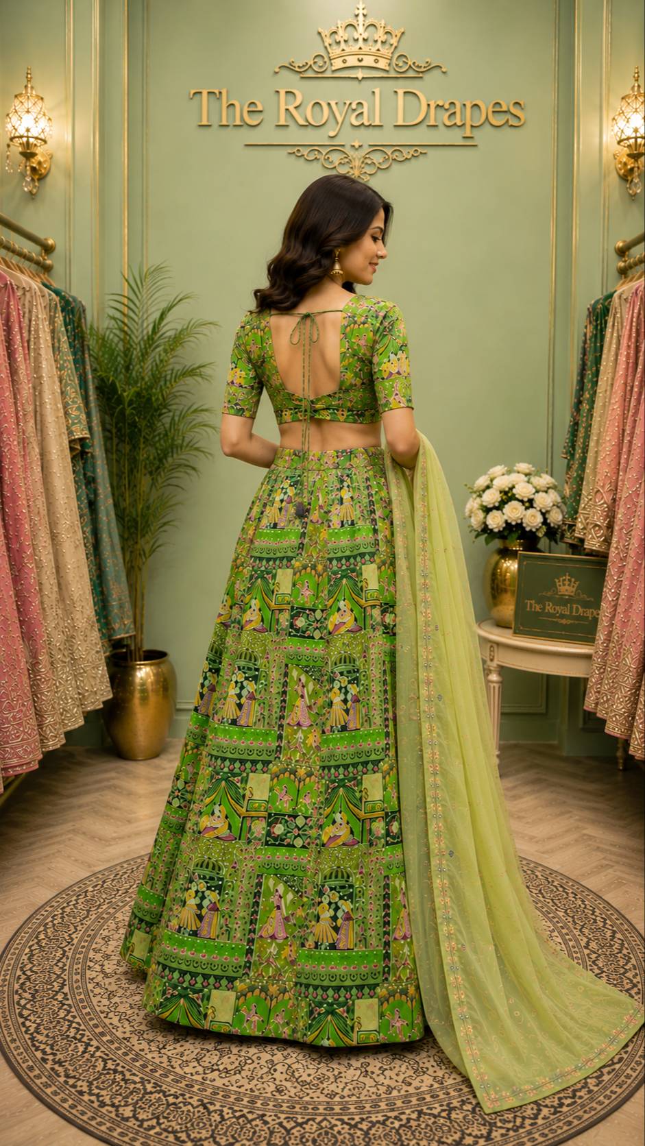 Elegant Natural Crape lehenga in GORAKHPURMP with intricate print - Image 1