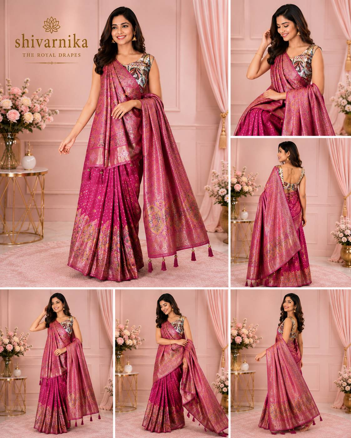 Pashmina Silk saree displayed elegantly in GORAKHPURMP, showcasing luxurious fabric and intricate design. - Image 3