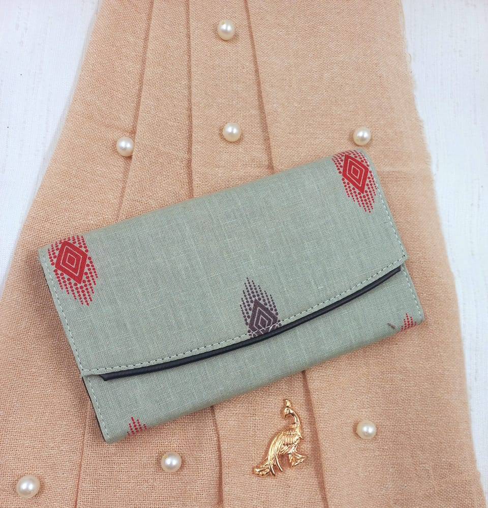 Stylish Azzraa Cotton Wallet for Women in Jaipur with a compact design, featuring multiple compartments for organization and  - Image 2