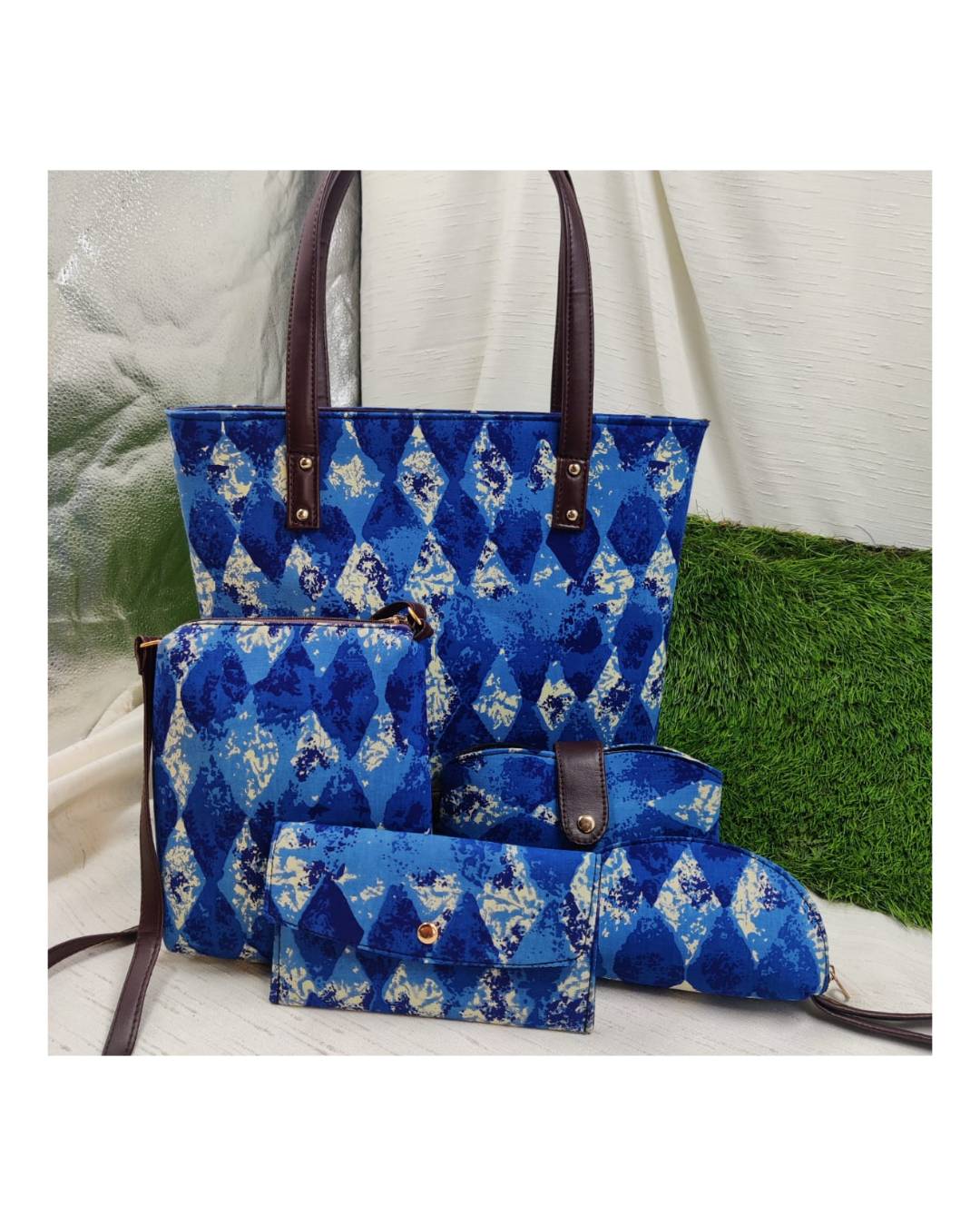 Five stylish accessories from Azzraa Fashion Accessories in Jaipur arranged elegantly, showcasing variety and convenience for