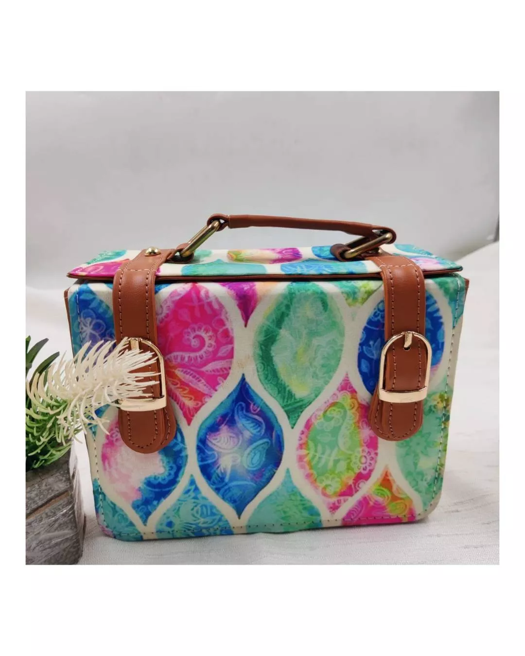 Stylish Fashion/Jacquard with PU Box Bag in Jaipur featuring elegant jacquard design and durable material, perfect for fashio - Image 3
