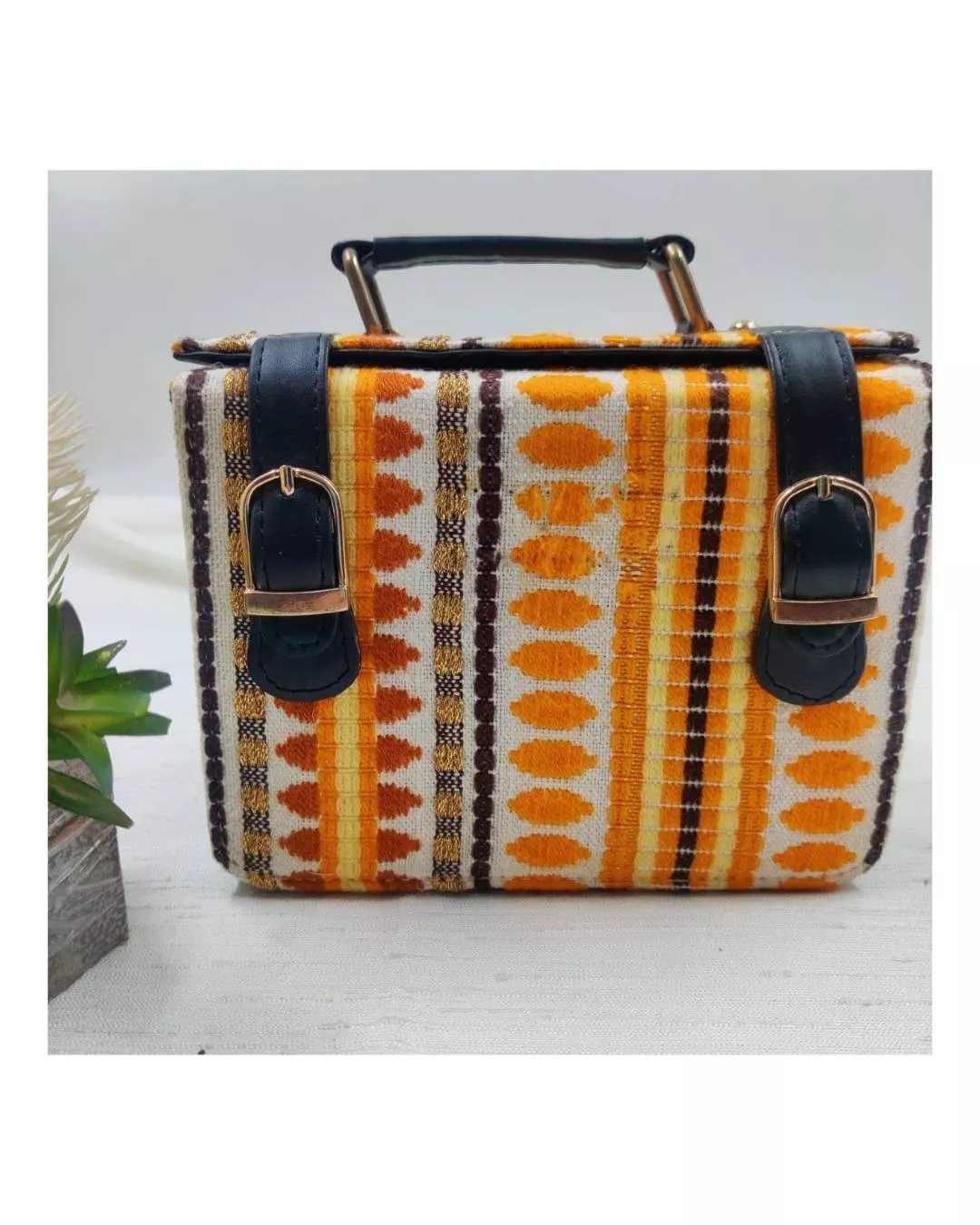 Stylish Fashion/Jacquard with PU Box Bag in Jaipur featuring elegant jacquard design and durable material, perfect for fashio - Image 4