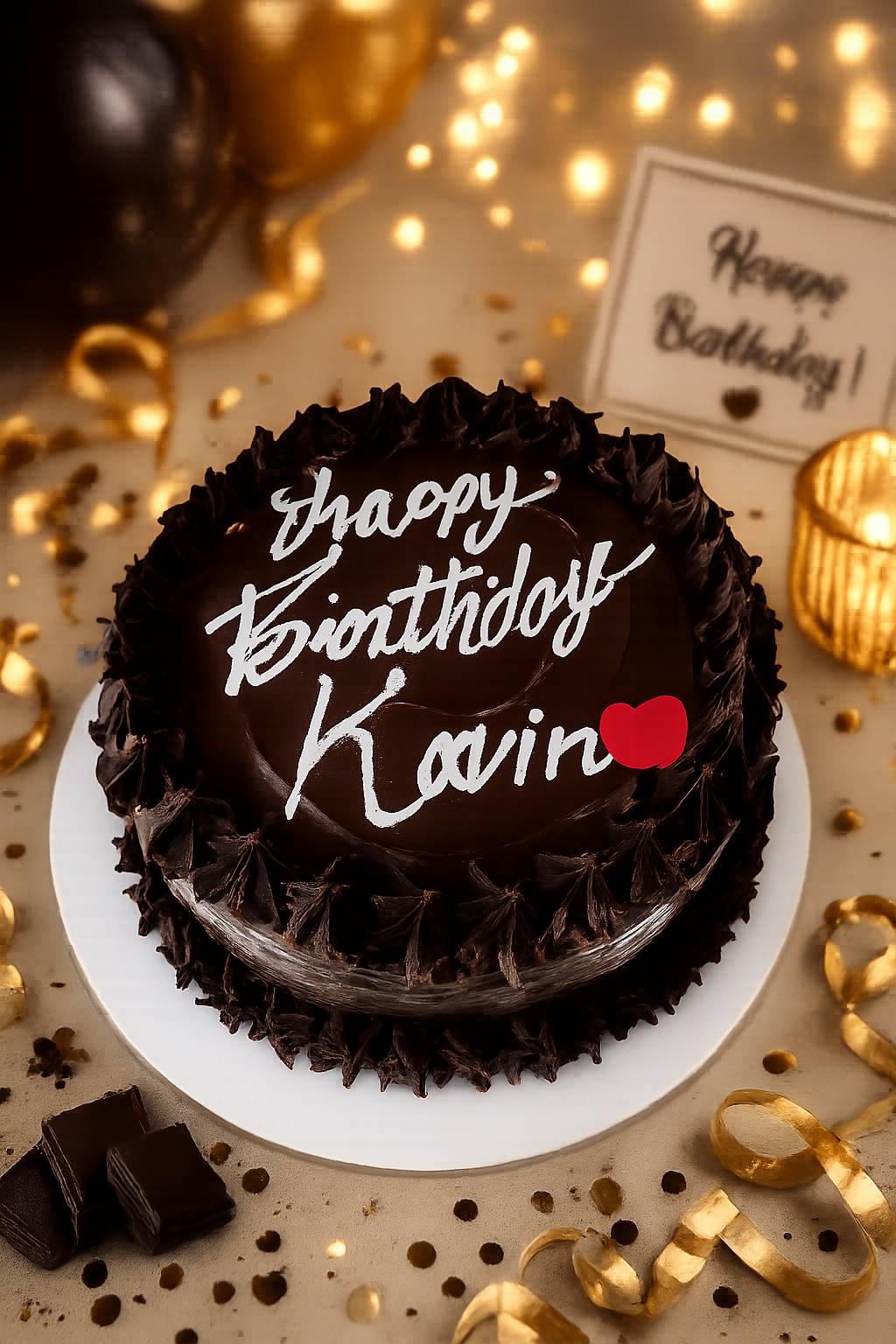 Deluxe Chocolate Birthday Cake in Bangalore — a beautifully crafted cake with rich chocolate layers and elegant decoration, p