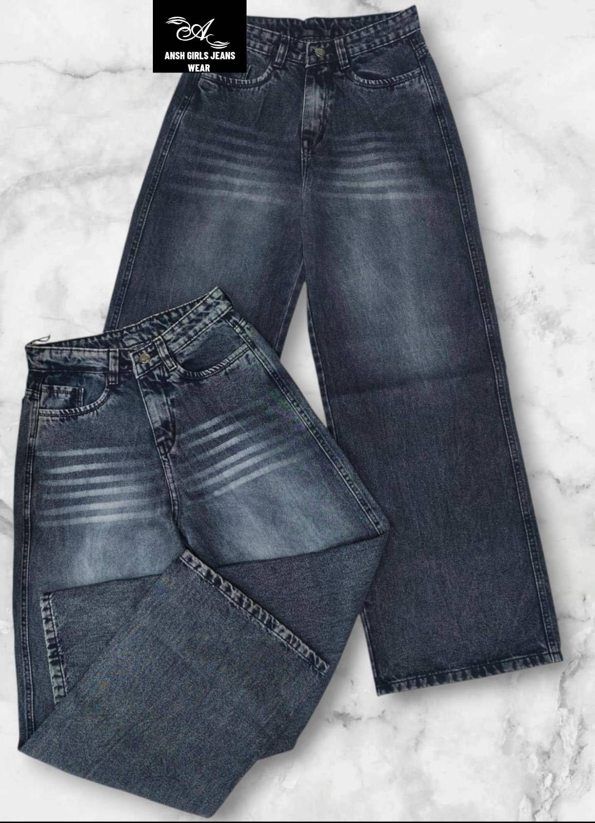  Ansh Girls Denim Jeans in Kharar - Trendy Wide-Leg Style Kritika Fashion Point Kritika Fashion  Point Shop No 5  Golden City Near Green Market Kharar LANDMARK Green Market