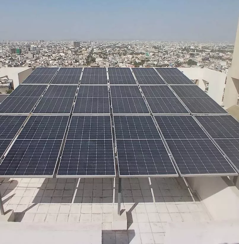 Solar System 8 kW installation in MATHURA featuring sleek solar panels designed for eco-friendly energy production.