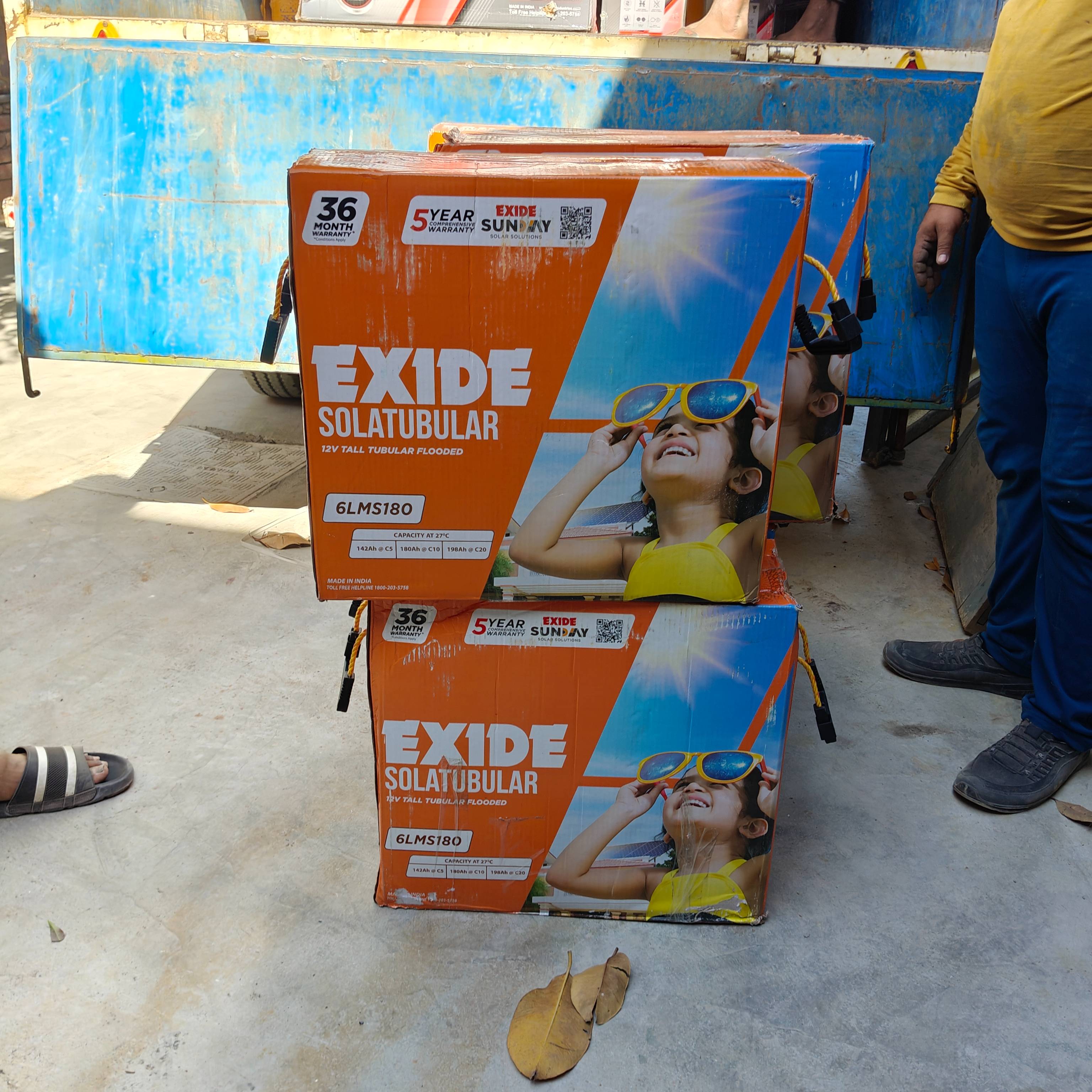 Exide Solatubular Battery designed for solar energy applications, showcasing durable construction and 12V specifications in S