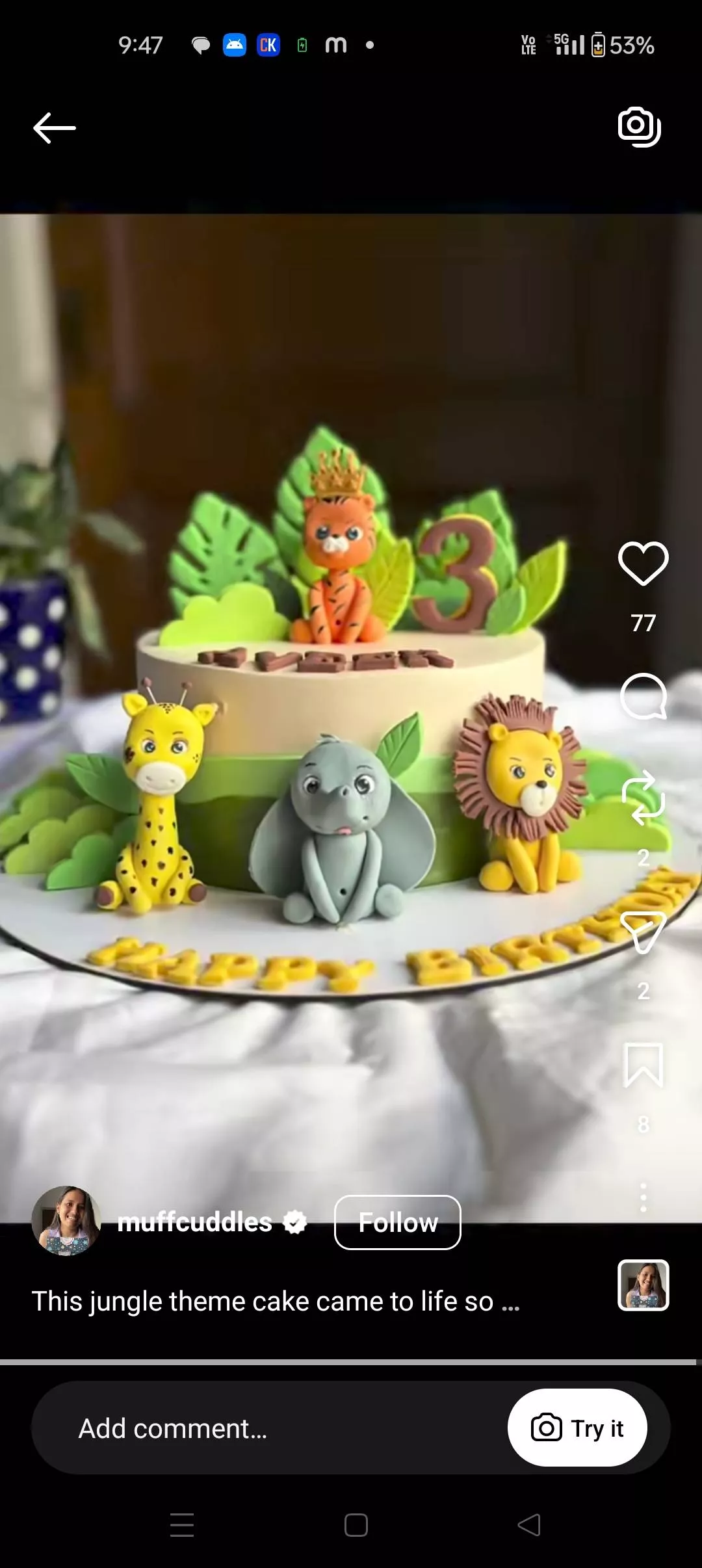 Monginis Chocolate Jungle Friends Cake featuring a rich chocolate flavor and jungle-themed decorations, weighing 2.5 kg, in M