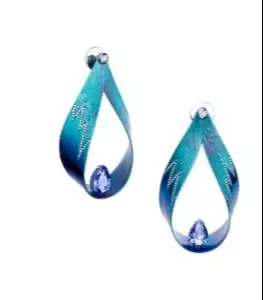 Elegant Ocean Blue Teardrop Earrings featuring sparkling crystal accents, perfect for enhancing style in Ambala City.