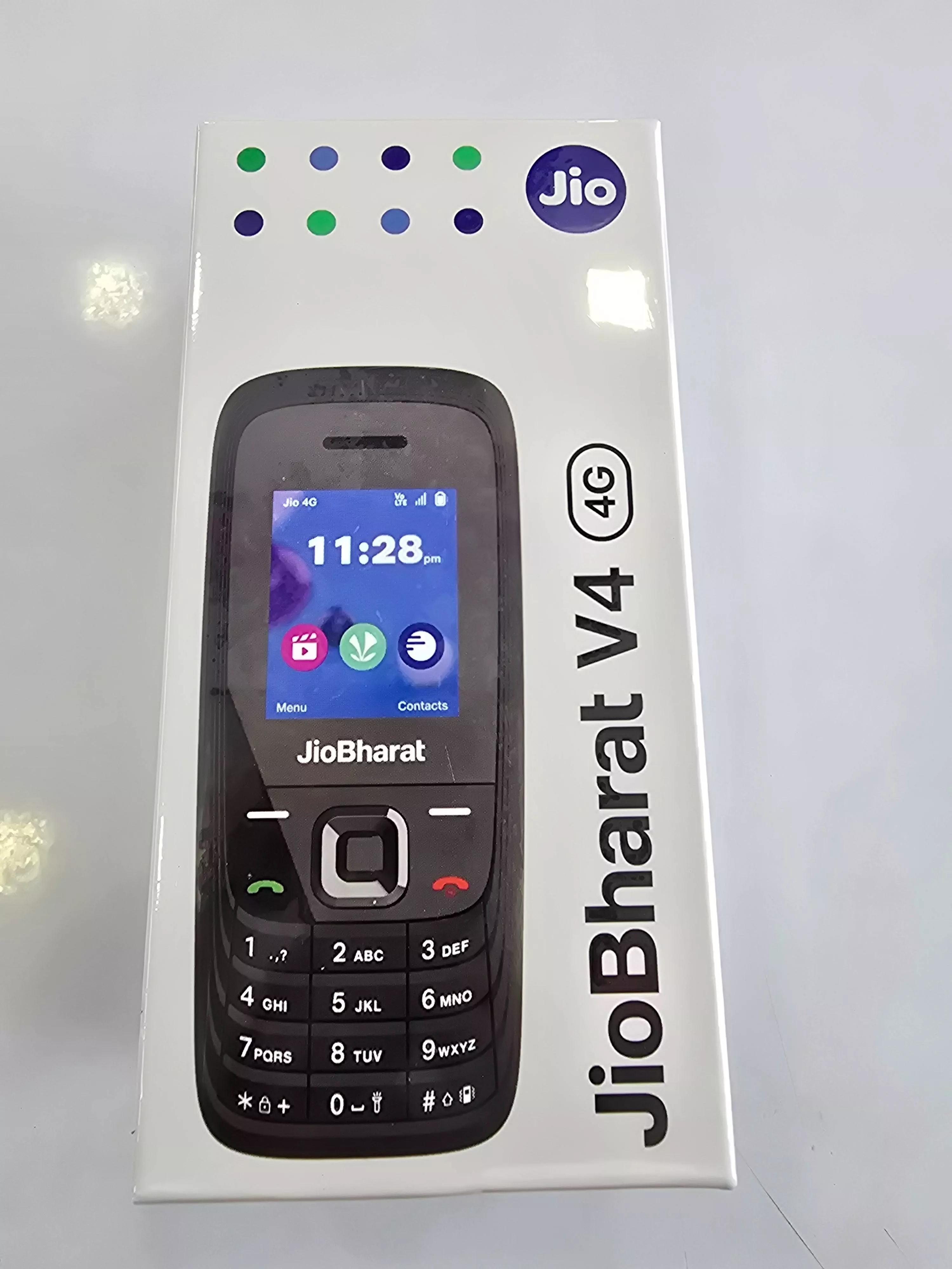 Jio Bharat V4 4G Feature Phone displayed at FRIENDS MOBILE in MUDAL TITTA
