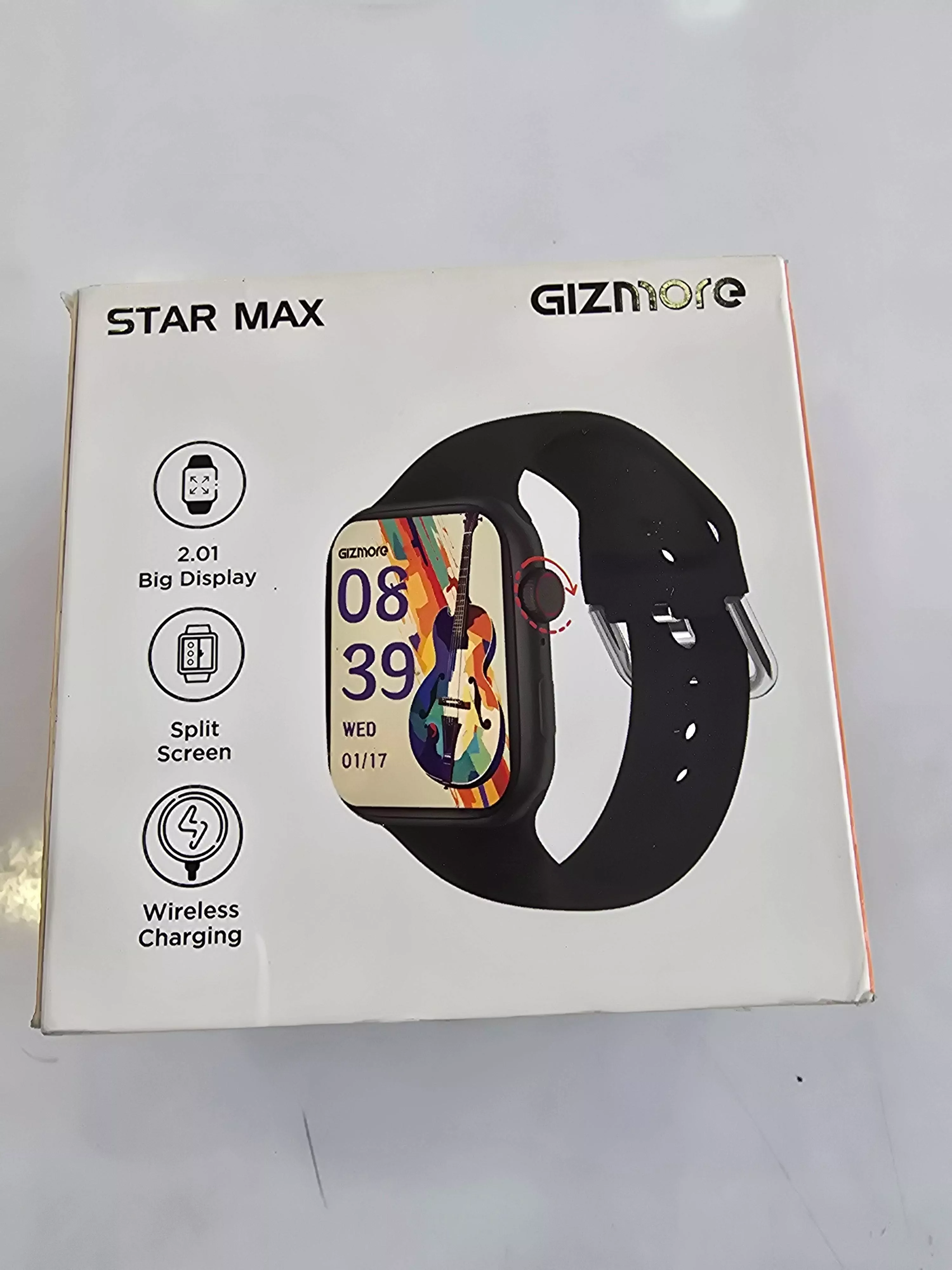 Gizmore Smartwatch displayed on a table in MUDAL TITTA, showcasing its sleek design and features.